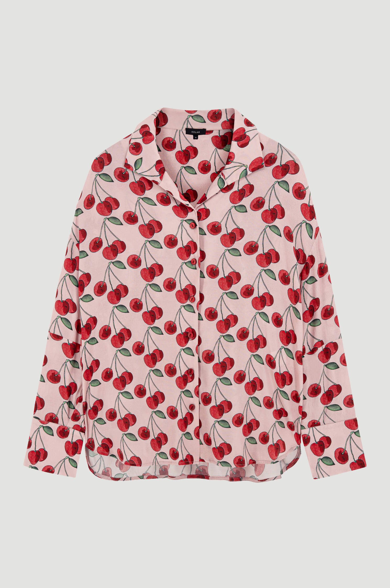 Wiskozowa koszula w wiśnie Solar Obraz 3