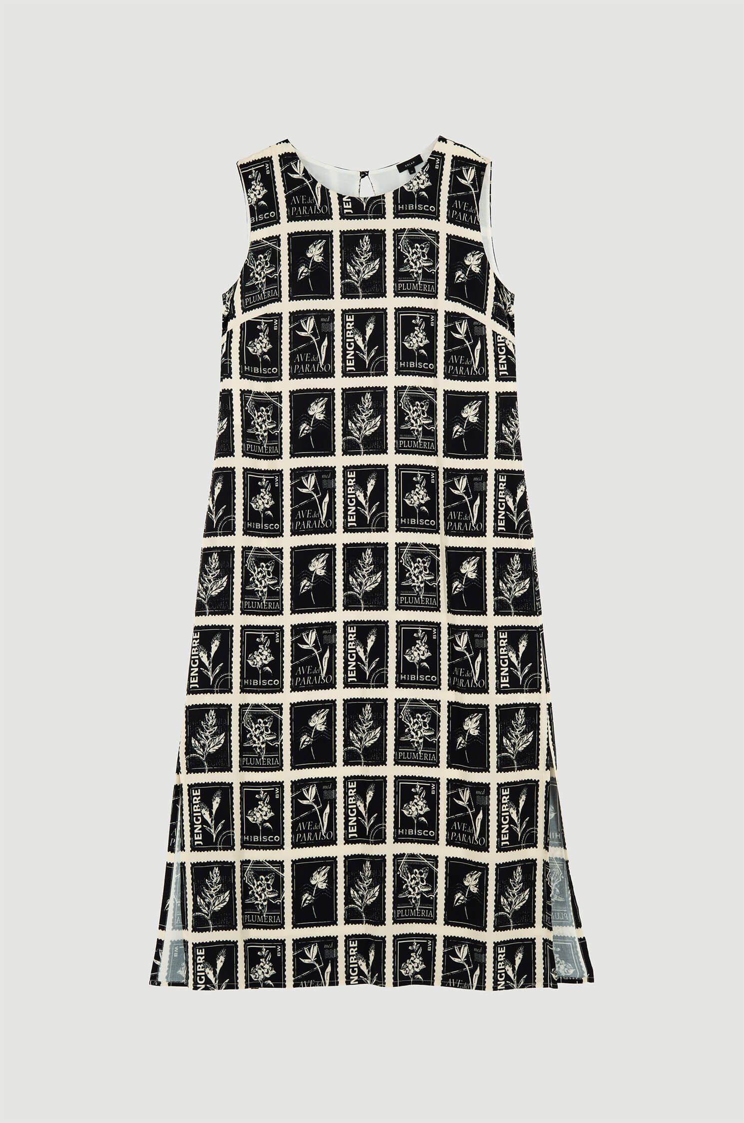 Wiskozowa sukienka z motywem znaczków Solar Obraz 4