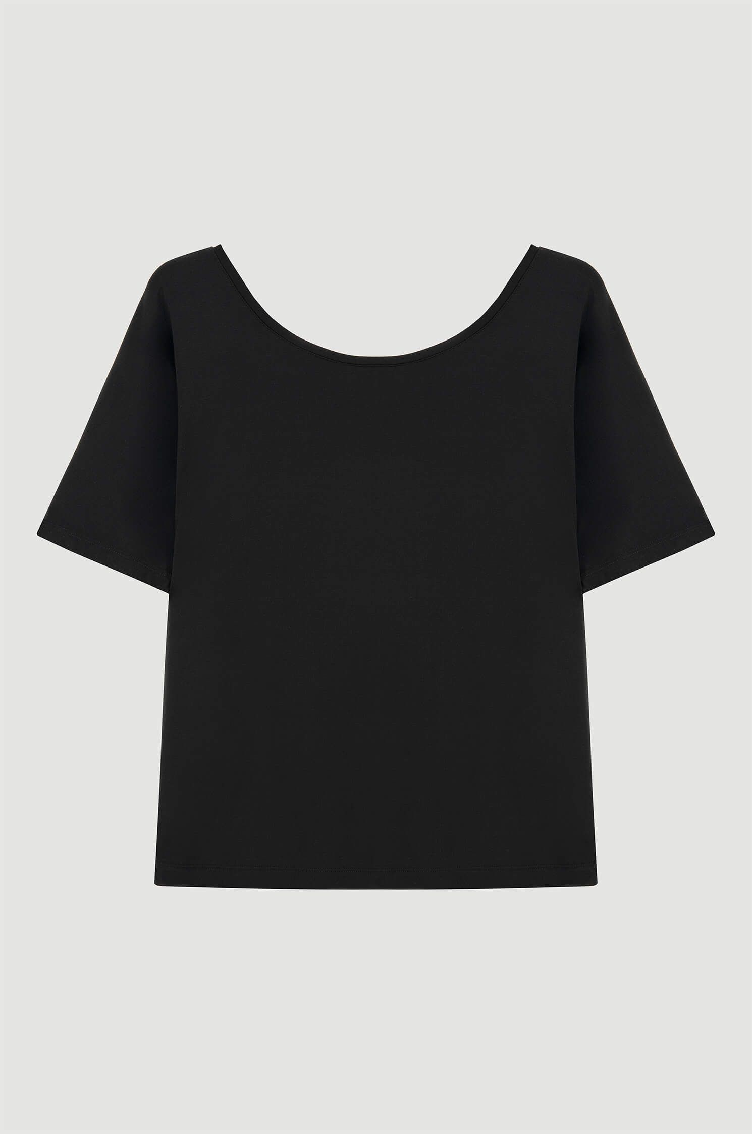 Dwustronna czarna bluzka z wiskozą Solar Obraz 5