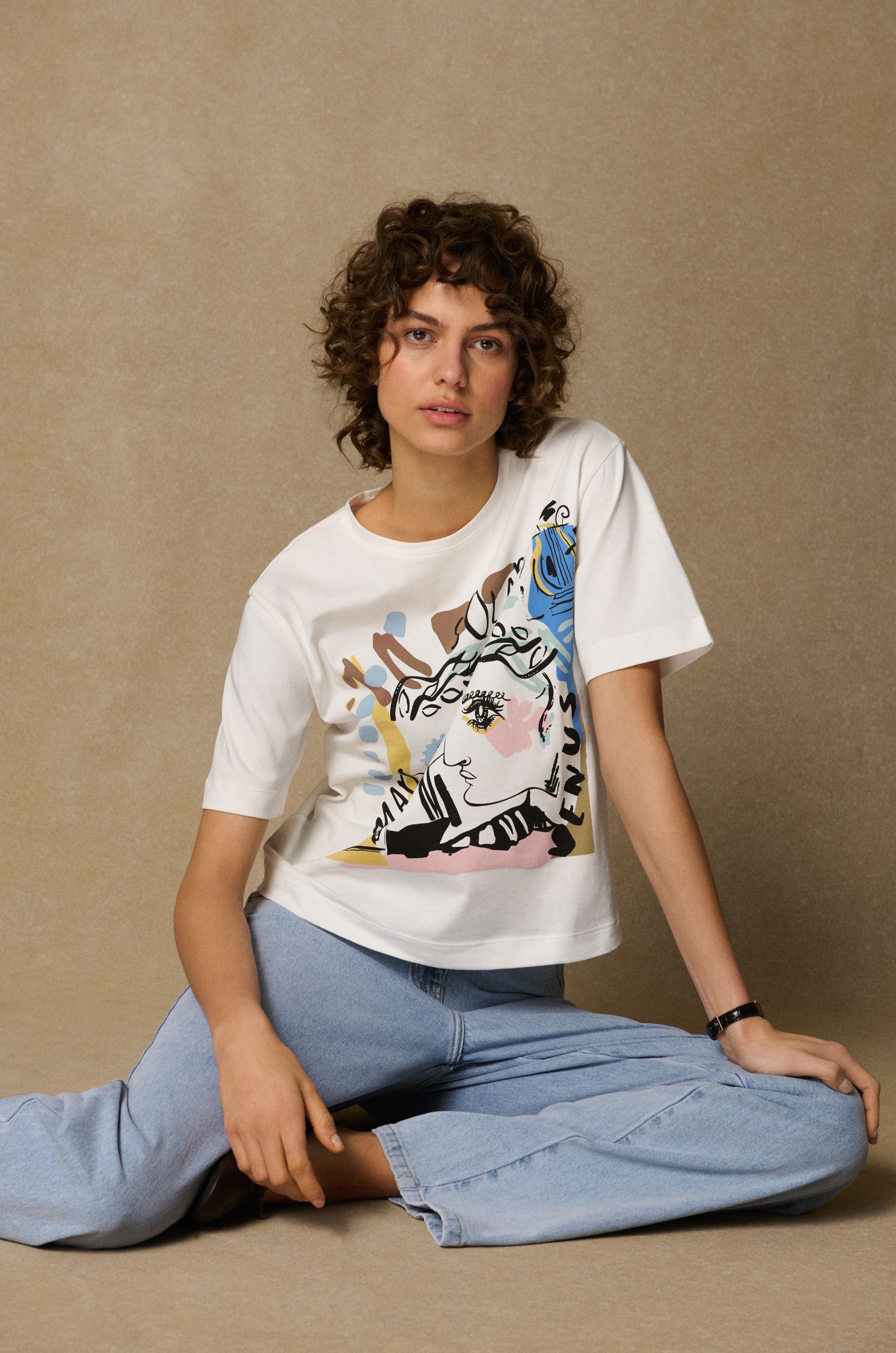 Bawełniana bluzka z printem wenus Solar Obraz 1