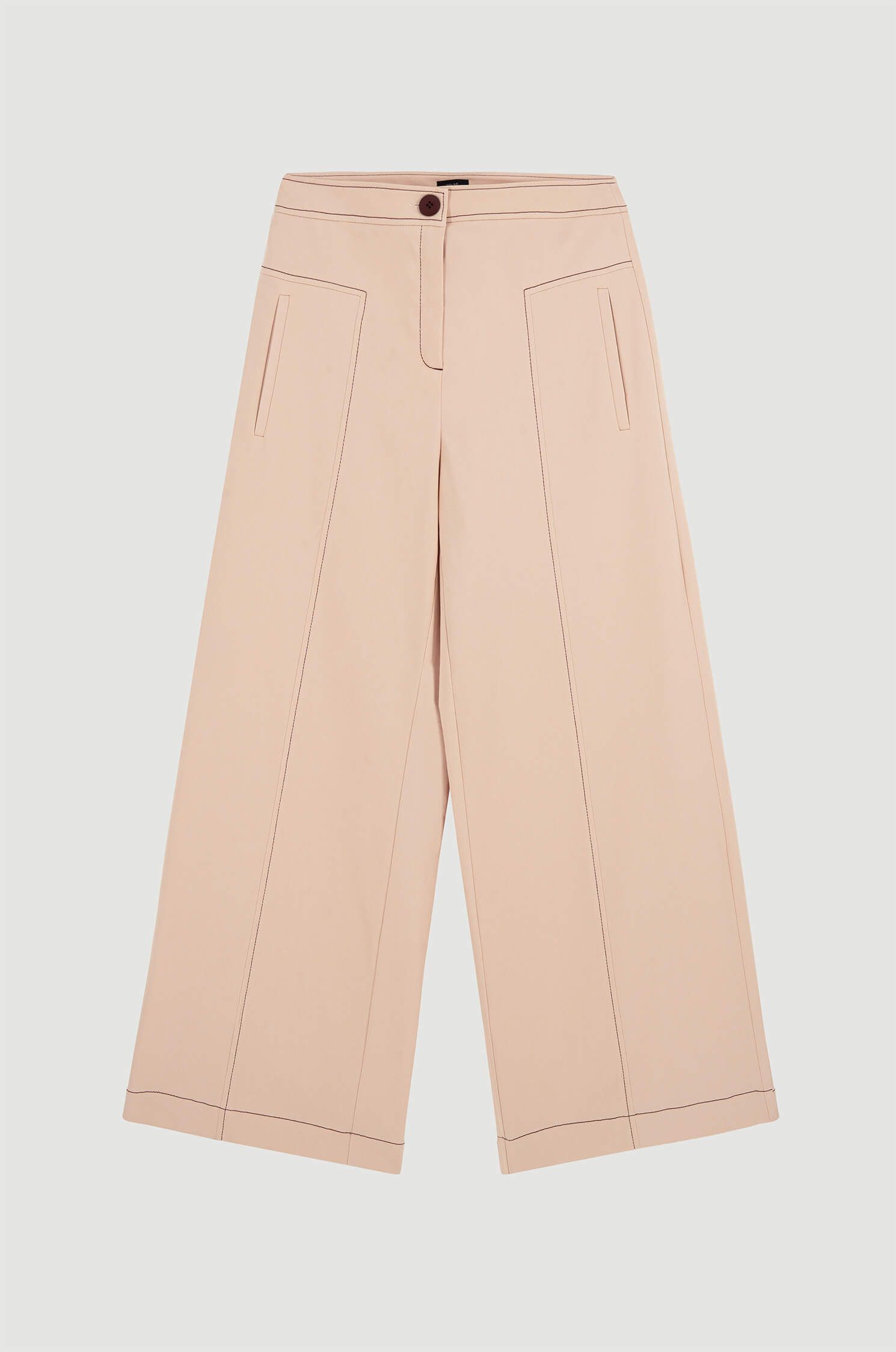 Pudroworóżowe spodnie Solar Obraz 4