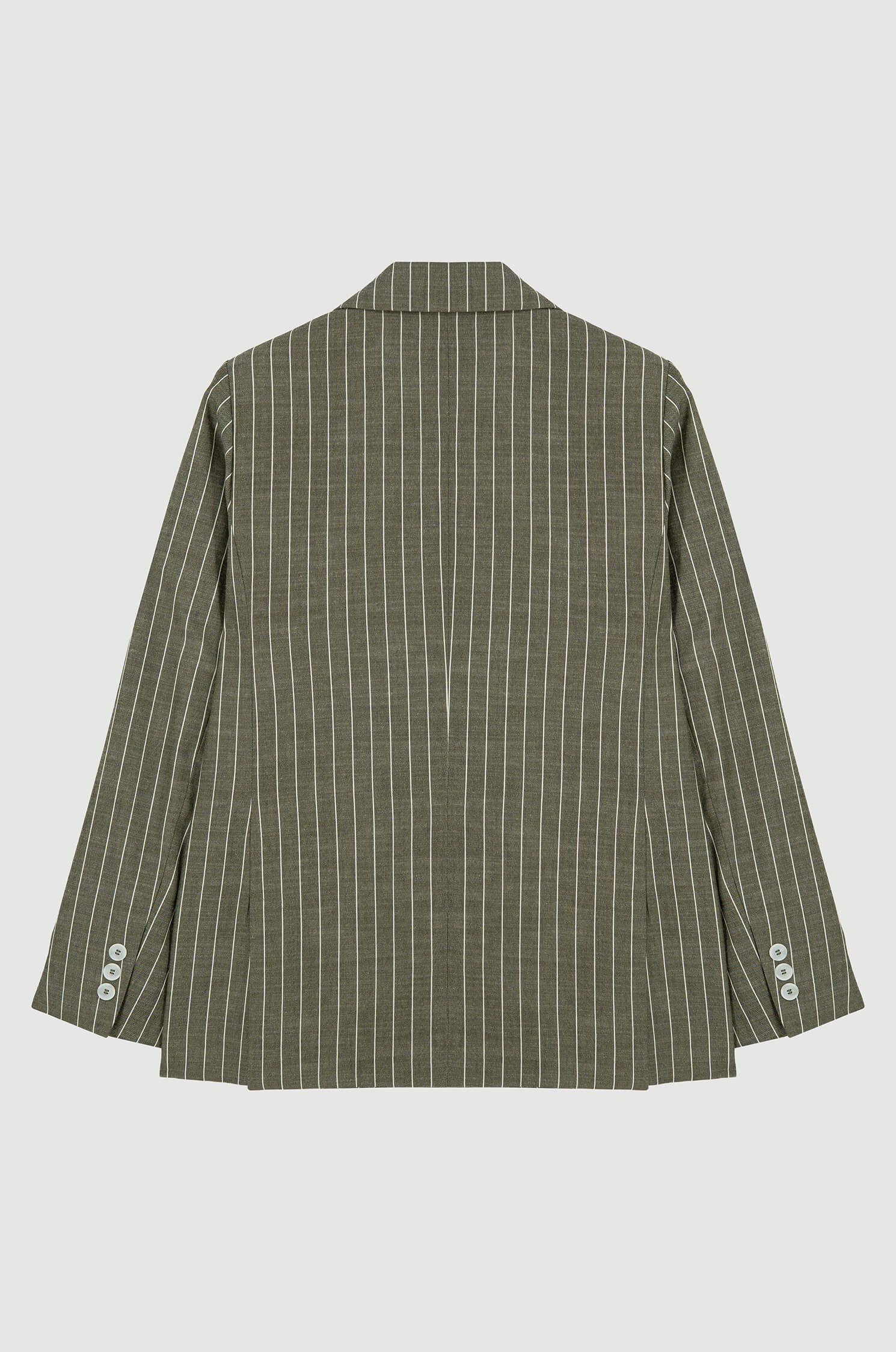 Marynarka w prążek z dwurzędowym zapięciem Solar Obraz 3