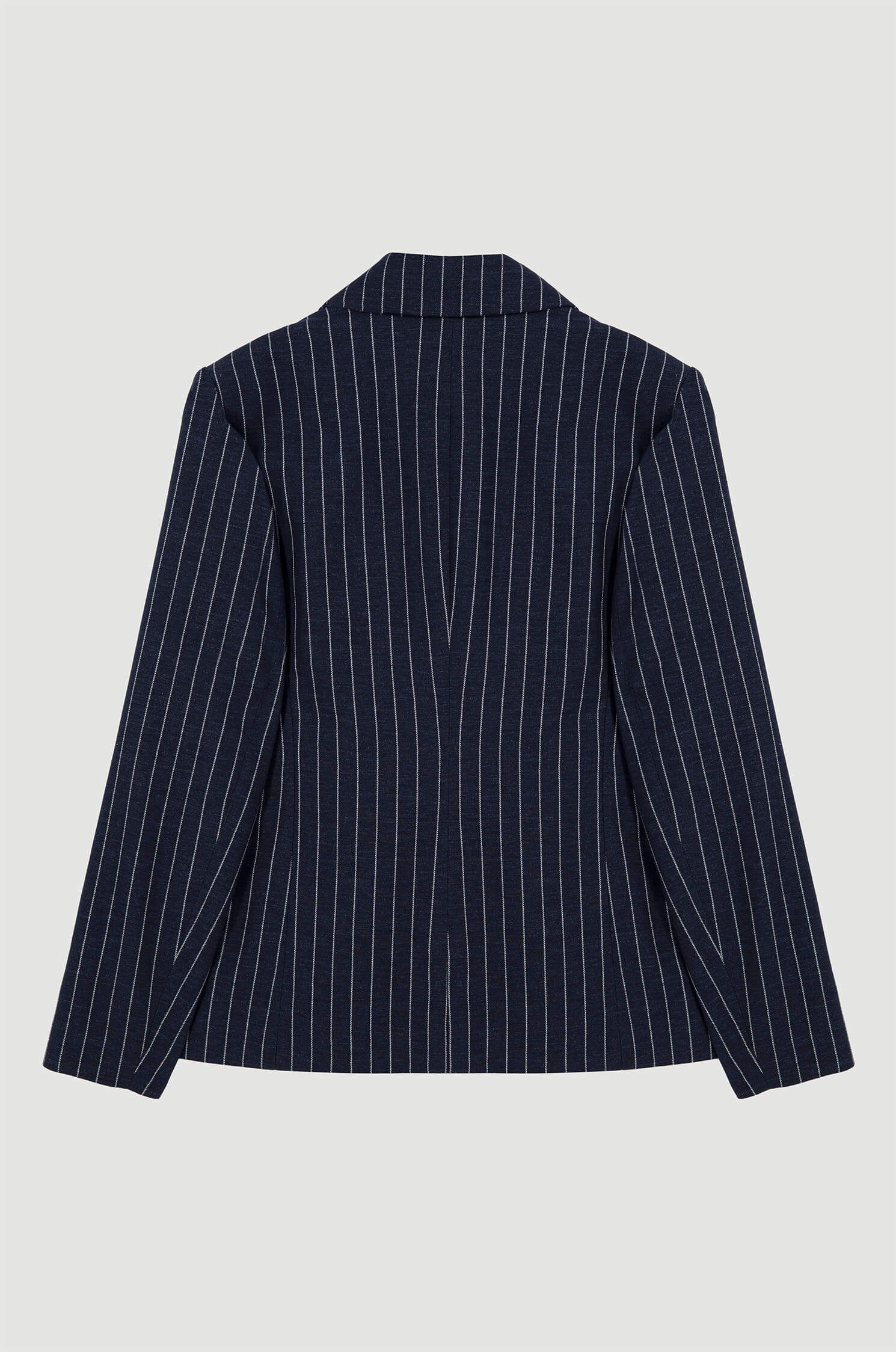 Granatowa marynarka w prążek Solar Obraz 6