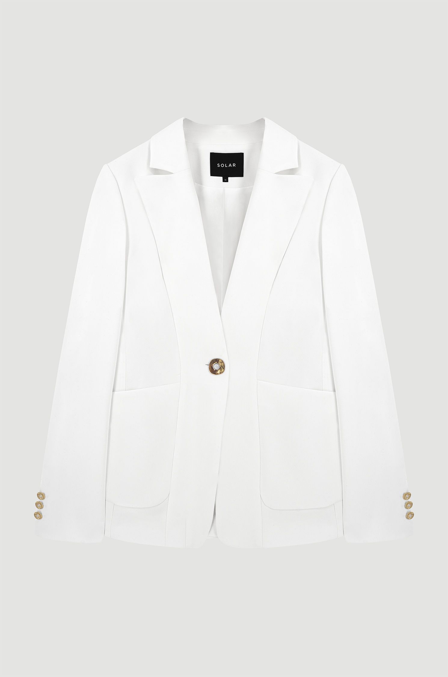 Taliowana marynarka w kolorze ecru Solar Obraz 4