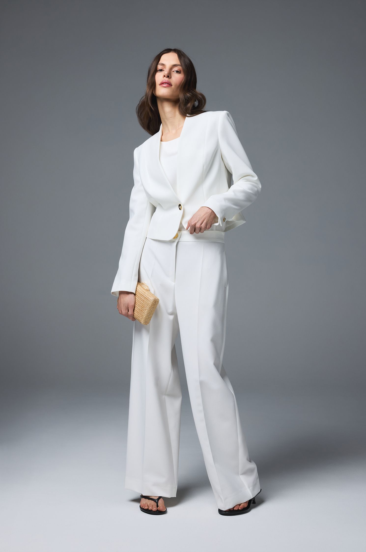 Krótka marynarka w kolorze ecru Solar Obraz 2