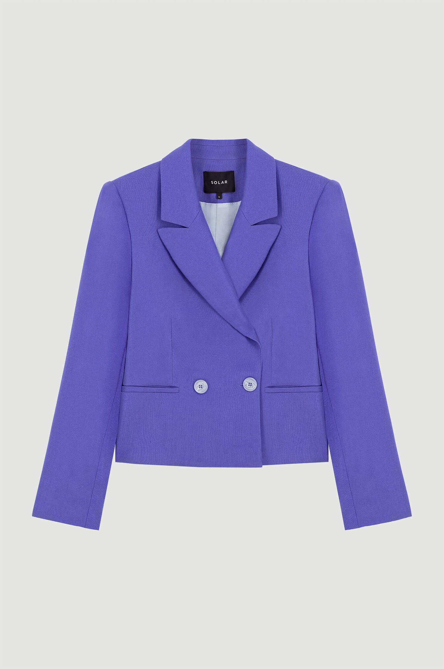 Fioletowa marynarka z wiskozy i lnu Solar Obraz 4