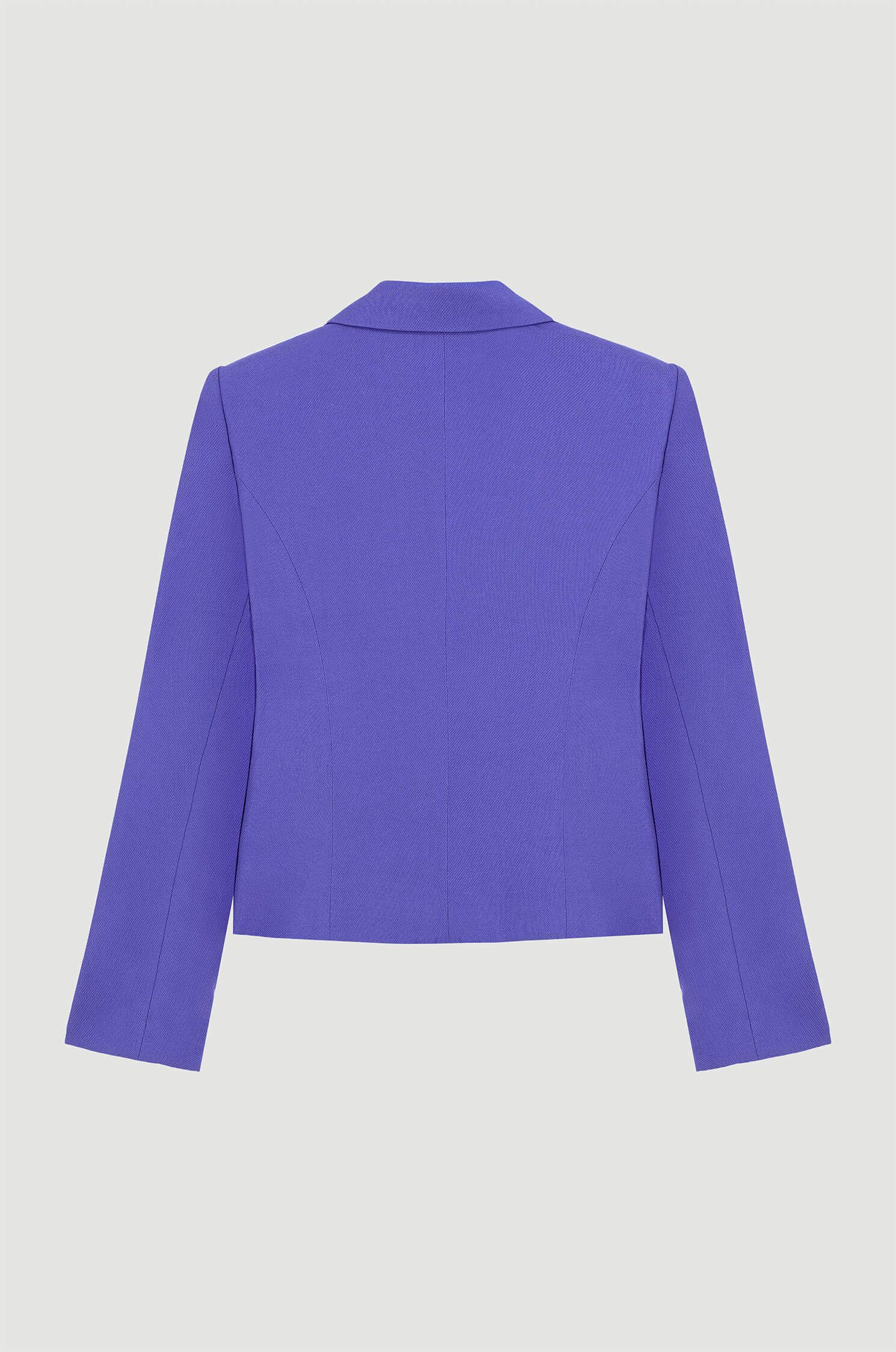 Fioletowa marynarka z wiskozy i lnu Solar Obraz 5