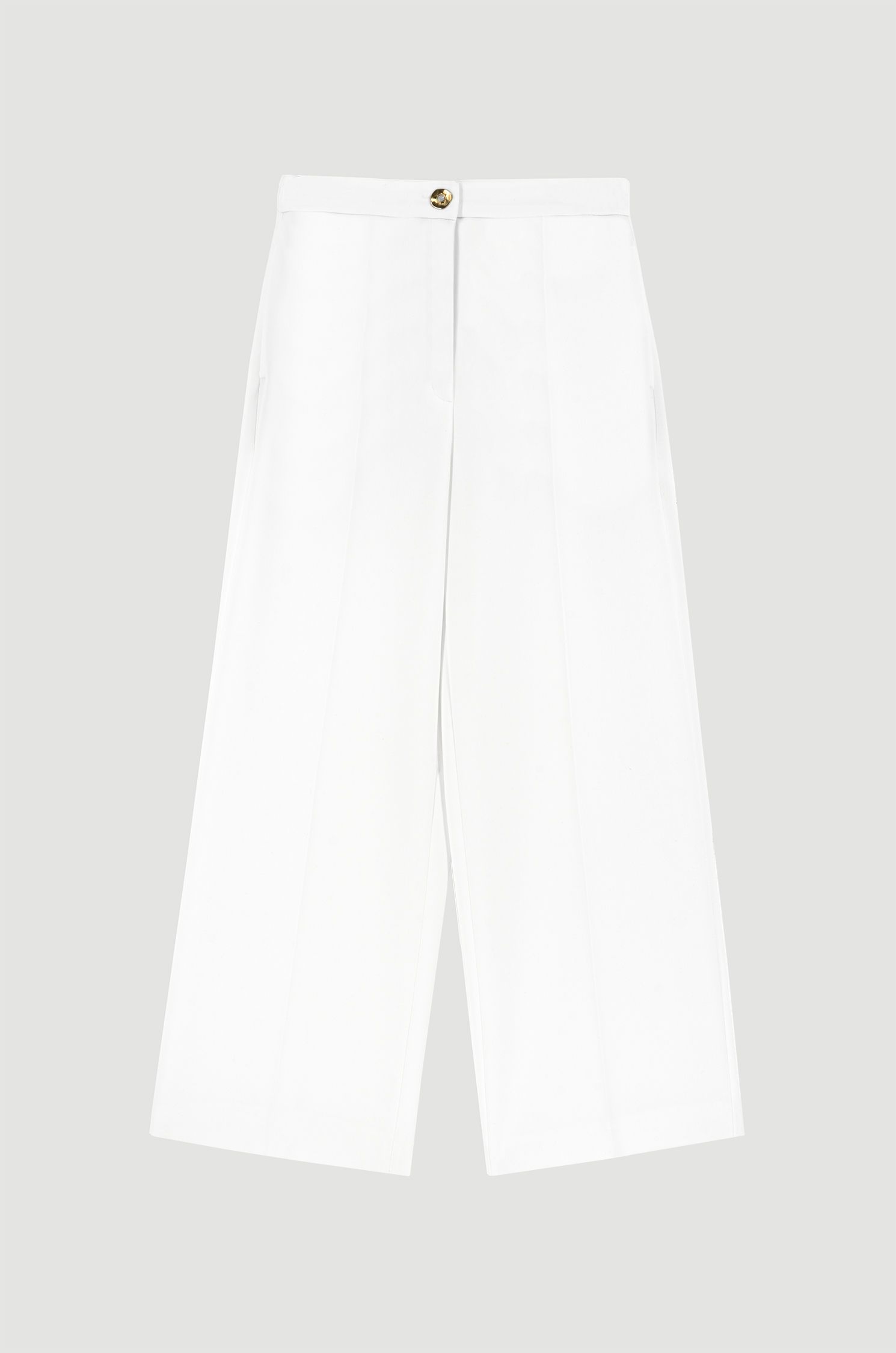 Spodnie ecru z prostą nogawką Solar Obraz 4