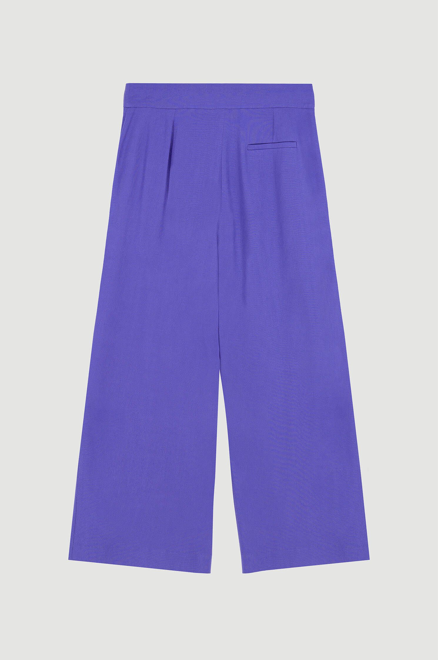 Fioletowe spodnie z wiskozy i lnu Solar Obraz 5