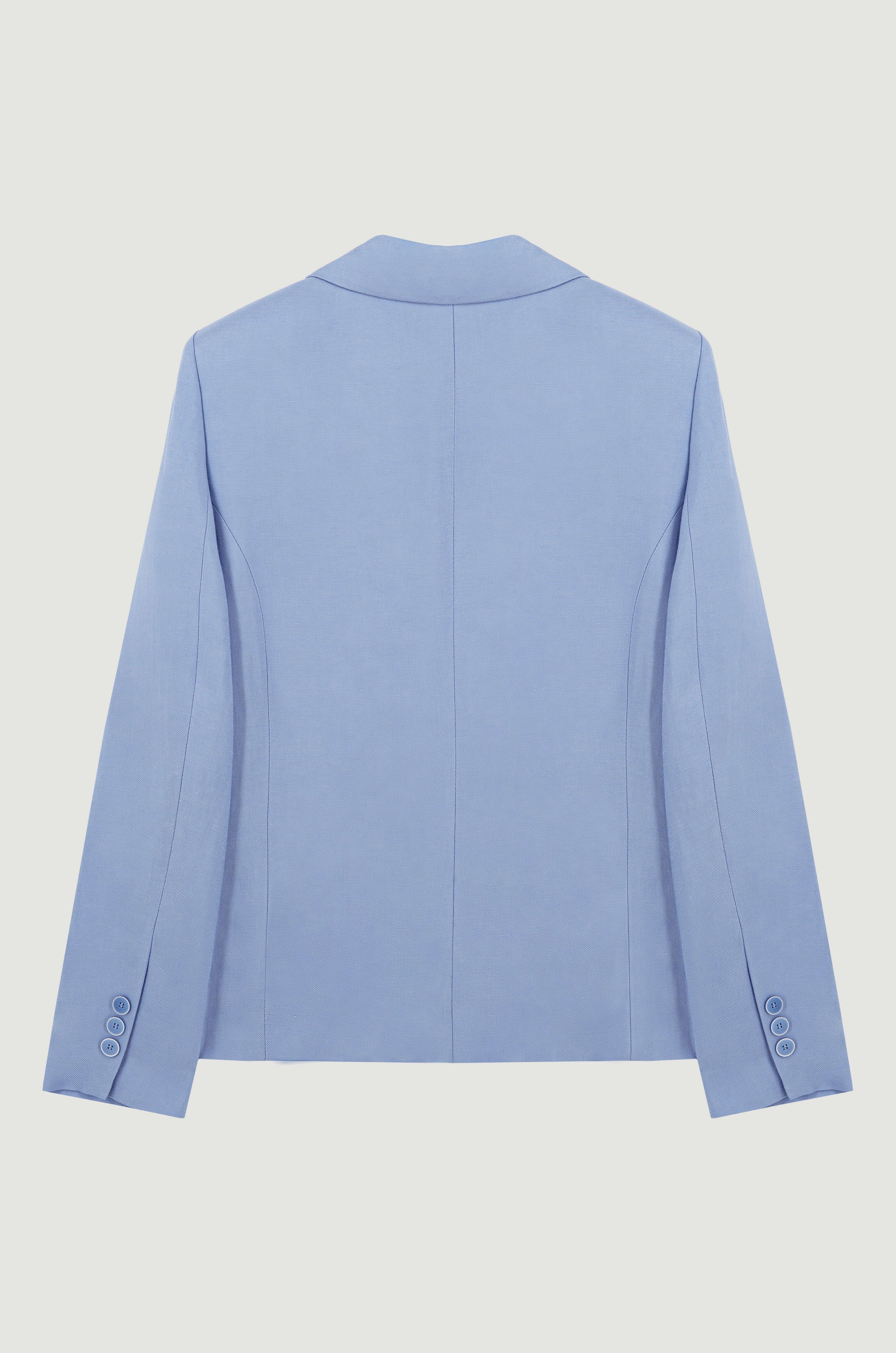 Błękitna marynarka z wiskozy i lnu Solar Obraz 5