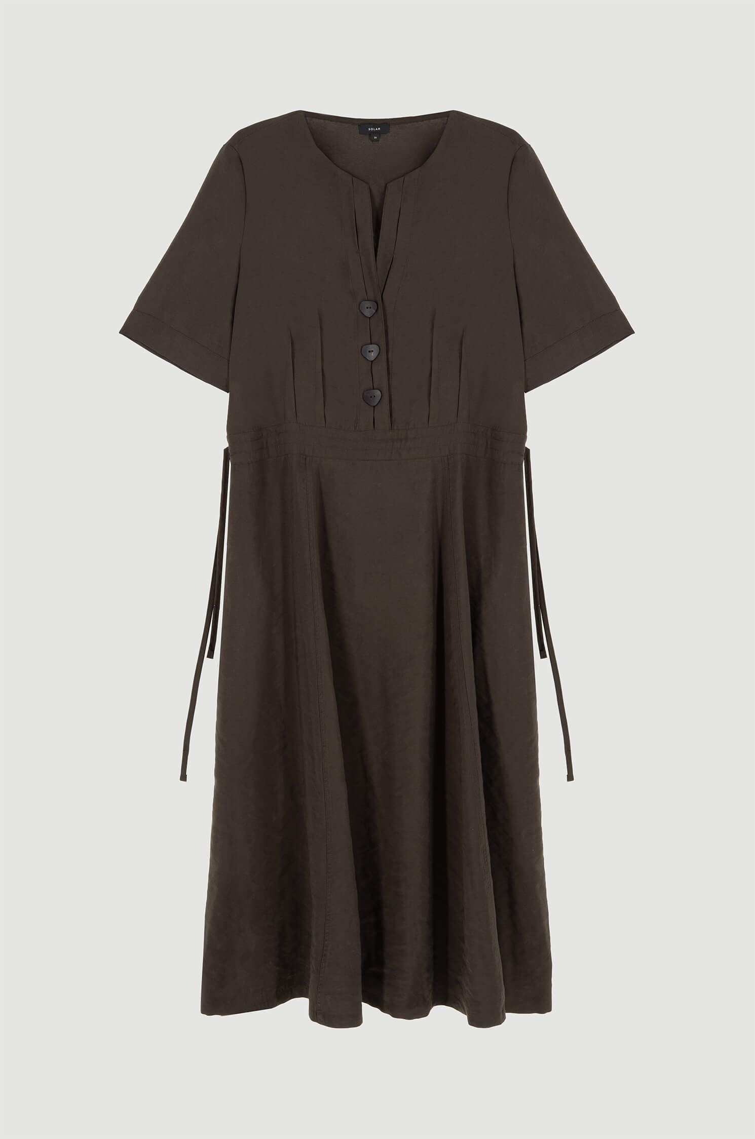 Brązowa sukienka midi Solar Obraz 4