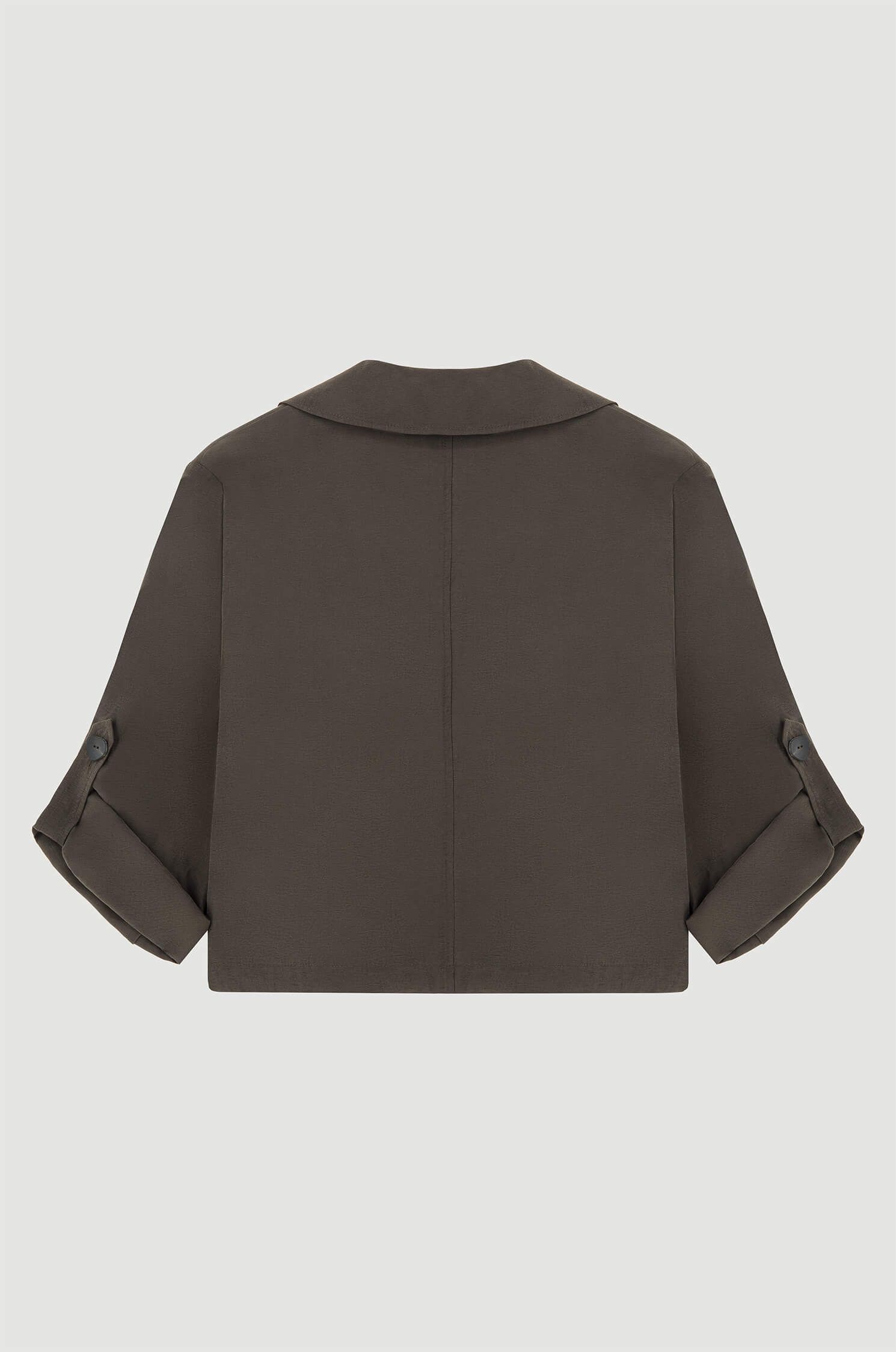 Brązowa kurtka z bawełnianą podszewką Solar Obraz 4