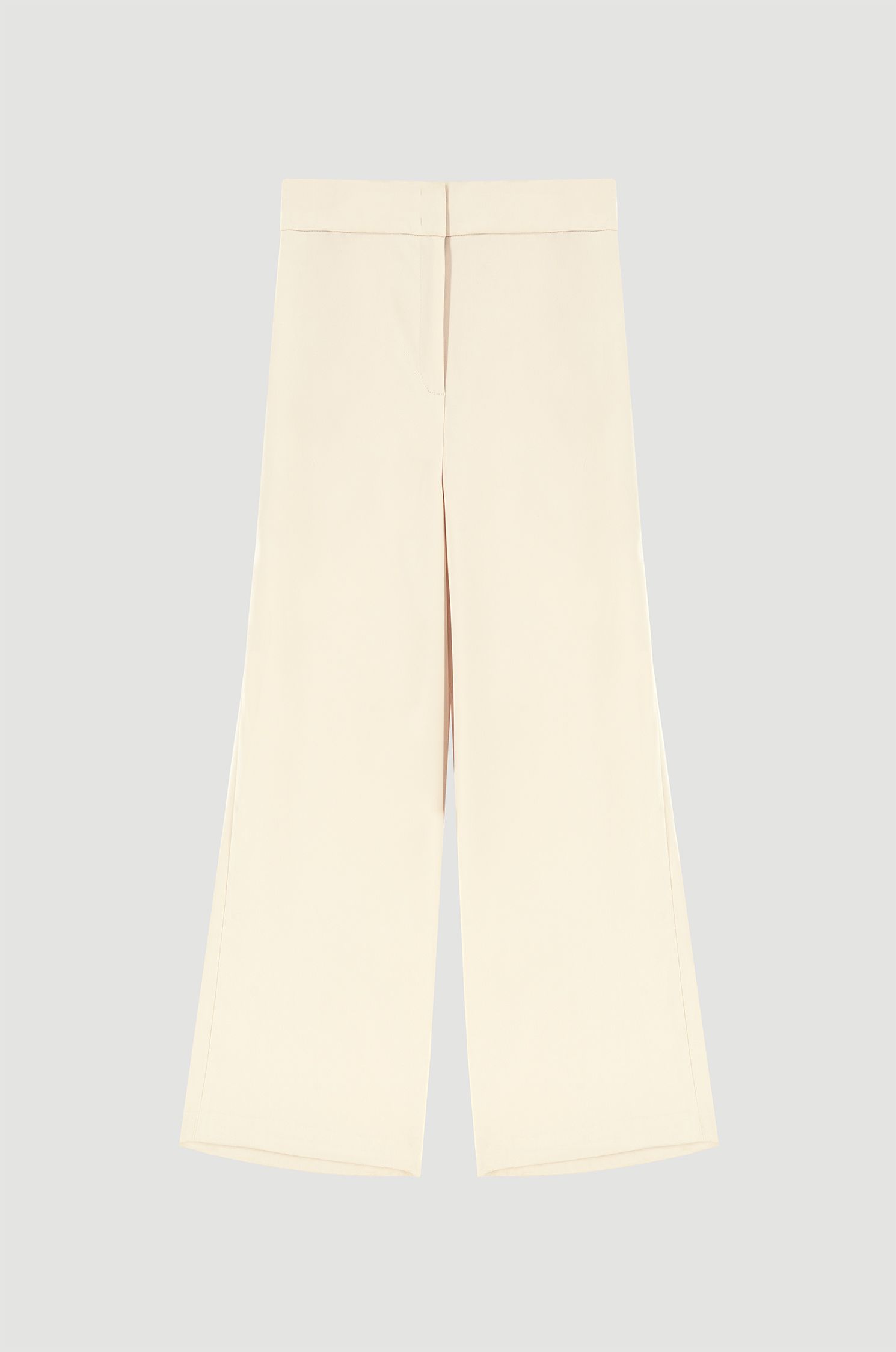 Spodnie w kolorze ecru z szeroką nogawką Solar Obraz 5