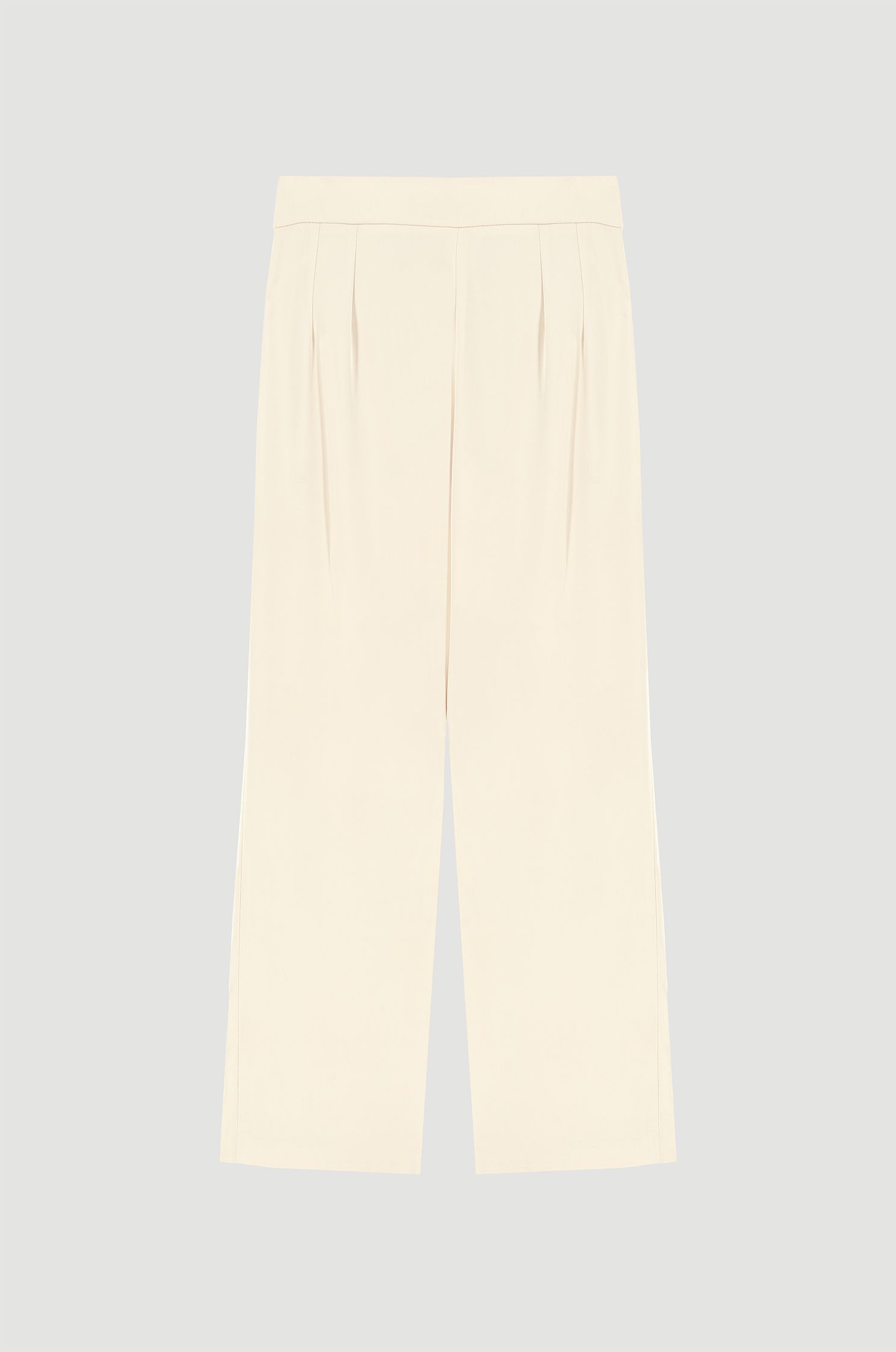 Spodnie w kolorze ecru z szeroką nogawką Solar Obraz 6