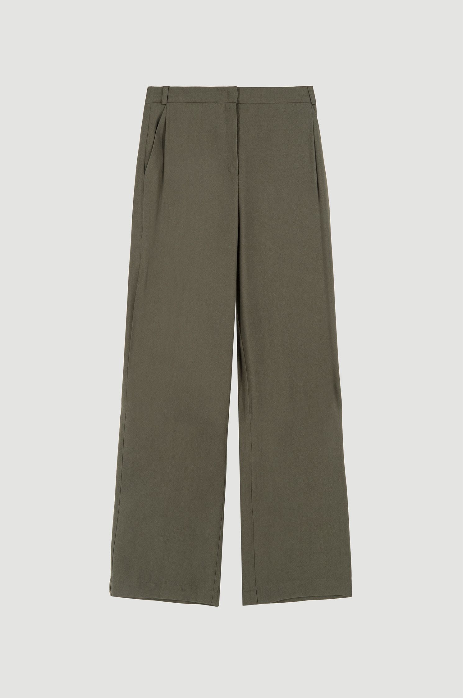 Spodnie khaki z szeroką nogawką Solar Obraz 4