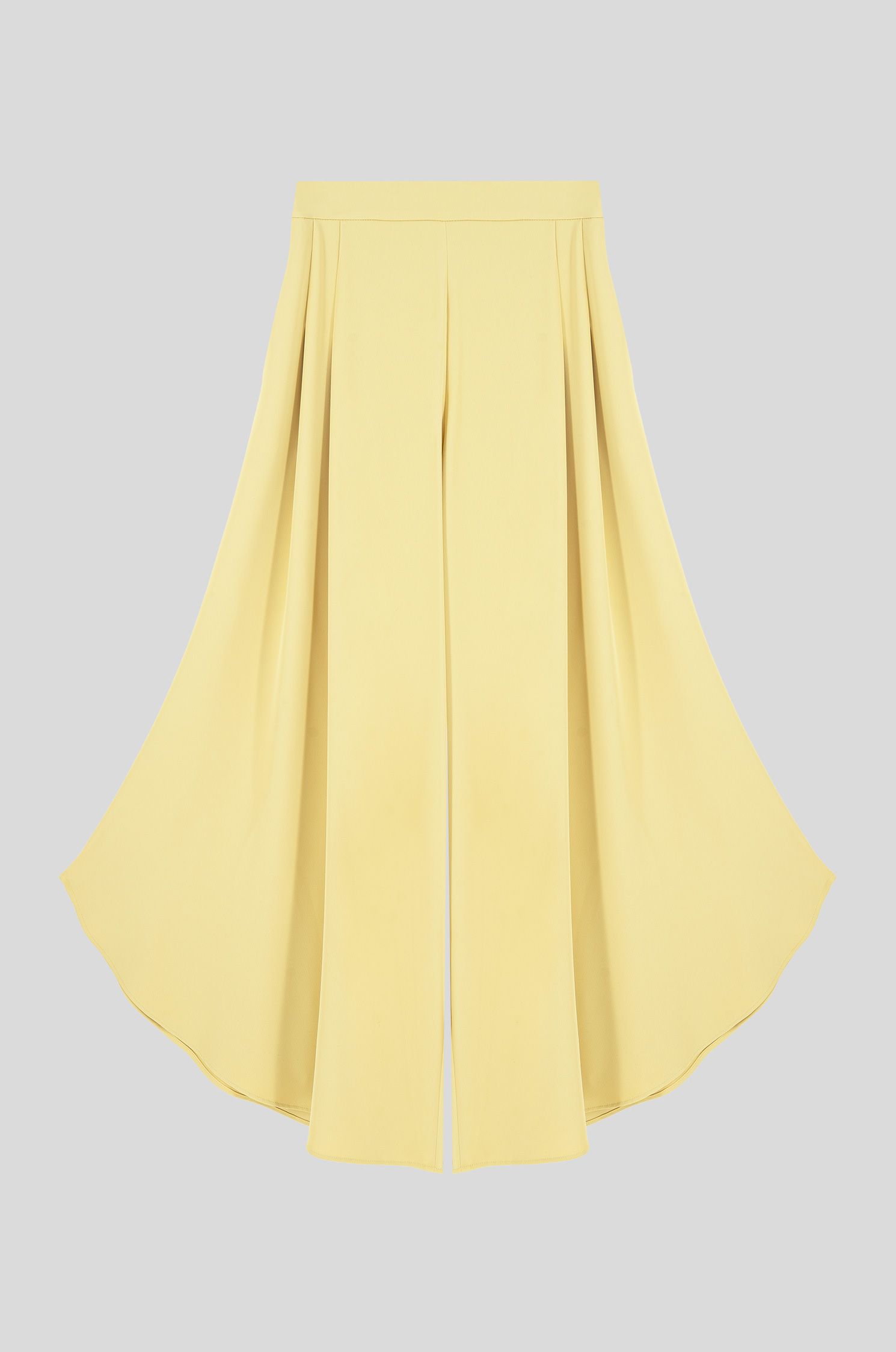 Jasnożółte spodnie wide leg Solar Obraz 4