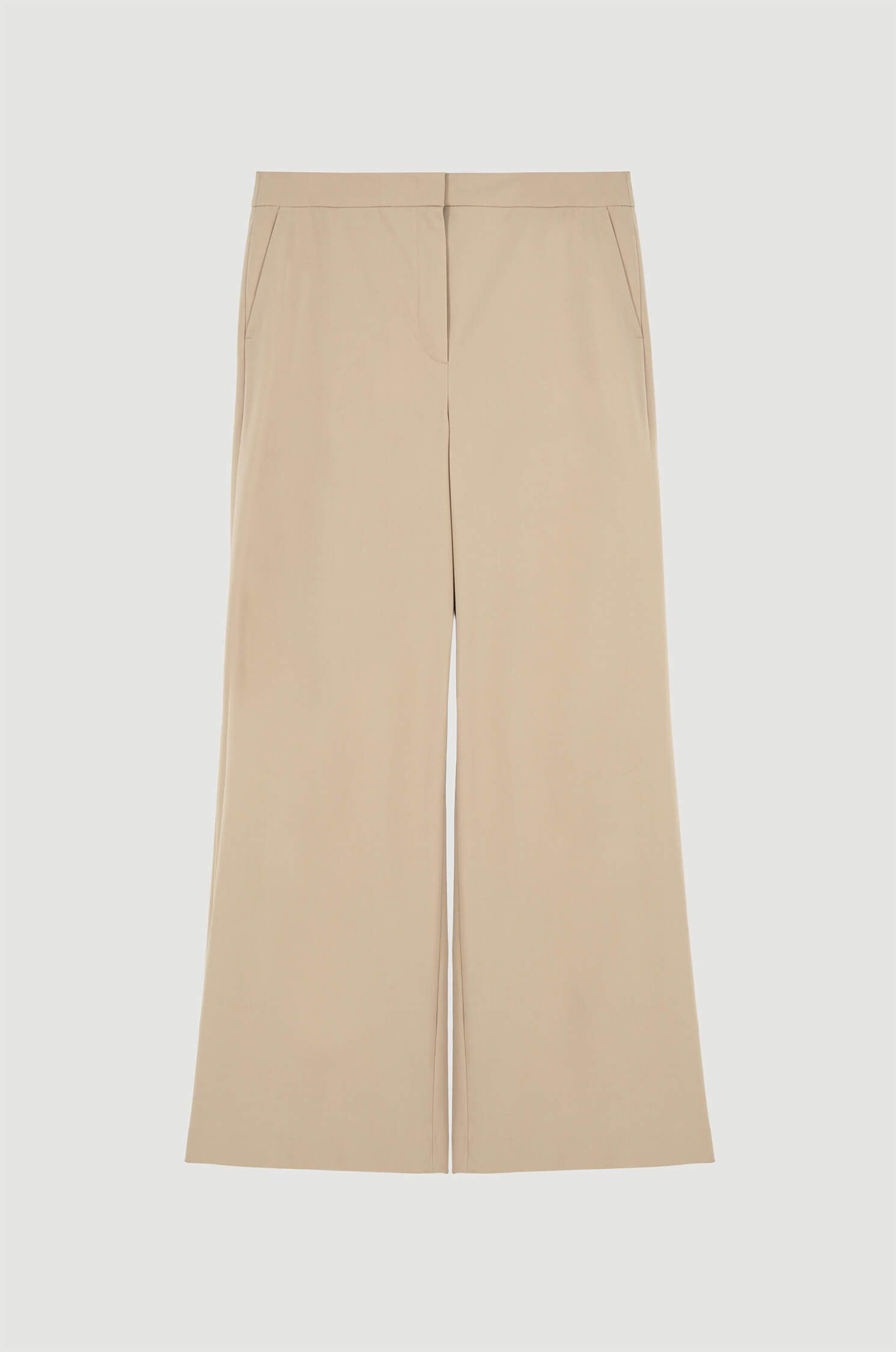 Beżowe spodnie z prostą nogawką Solar Obraz 3