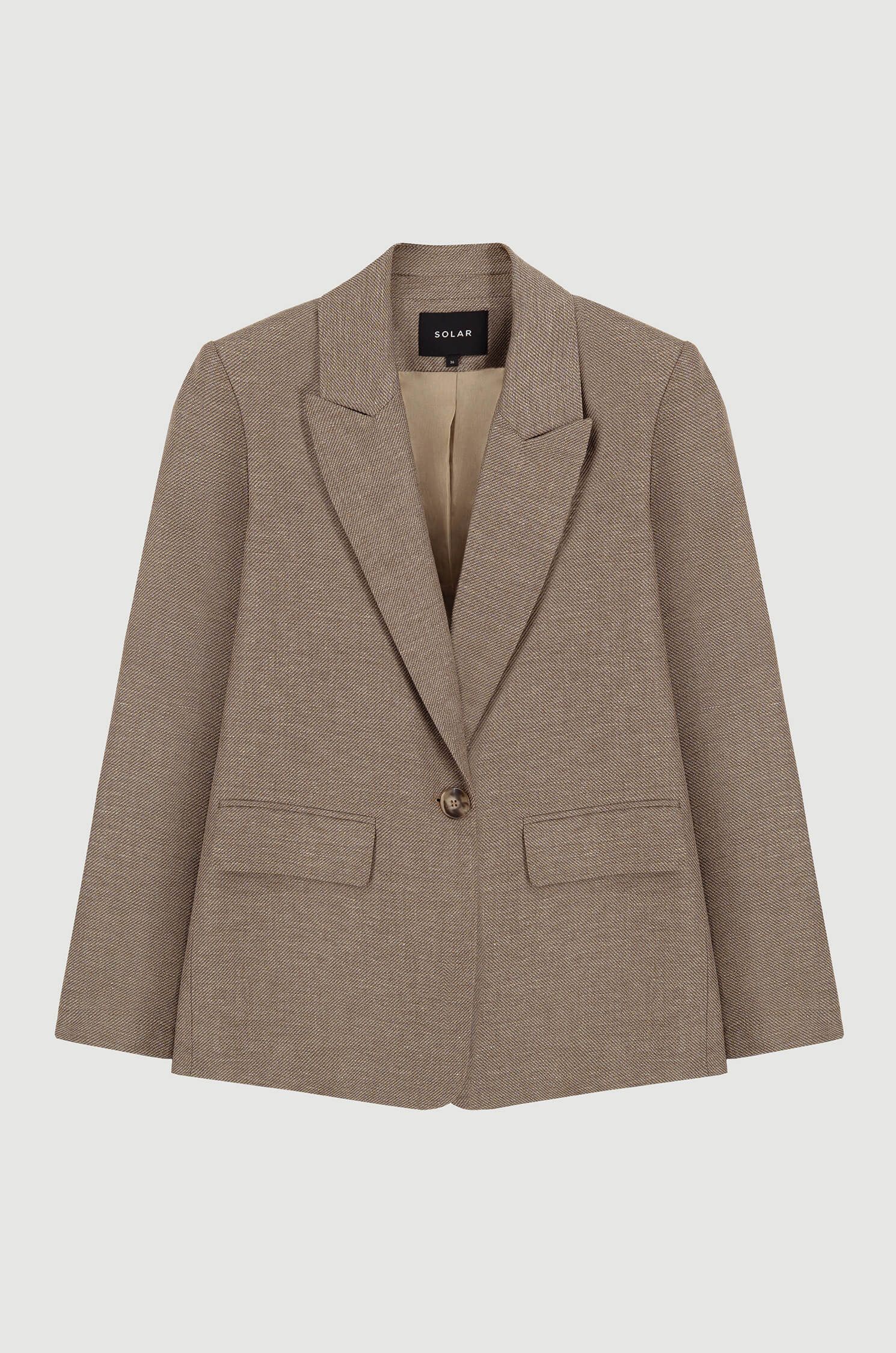 Brązowa melanżowa marynarka Solar Obraz 5