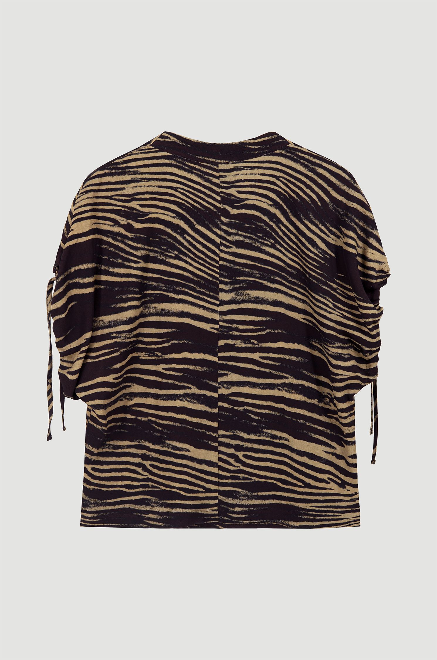 Bluzka z wiskozy z wiązaniem przy rękawach Solar Obraz 5