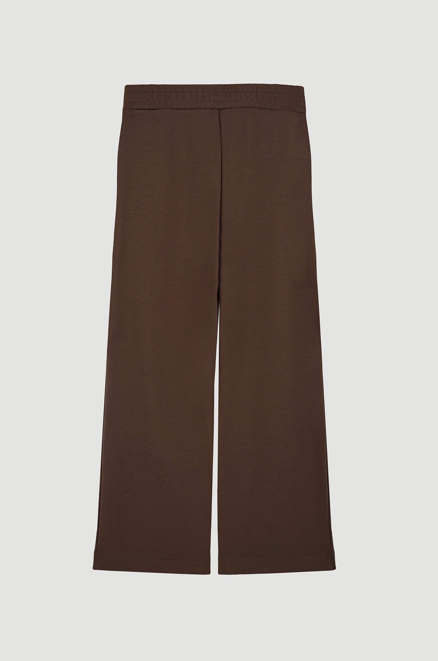 Brązowe spodnie z dzianiny Solar Obraz 5