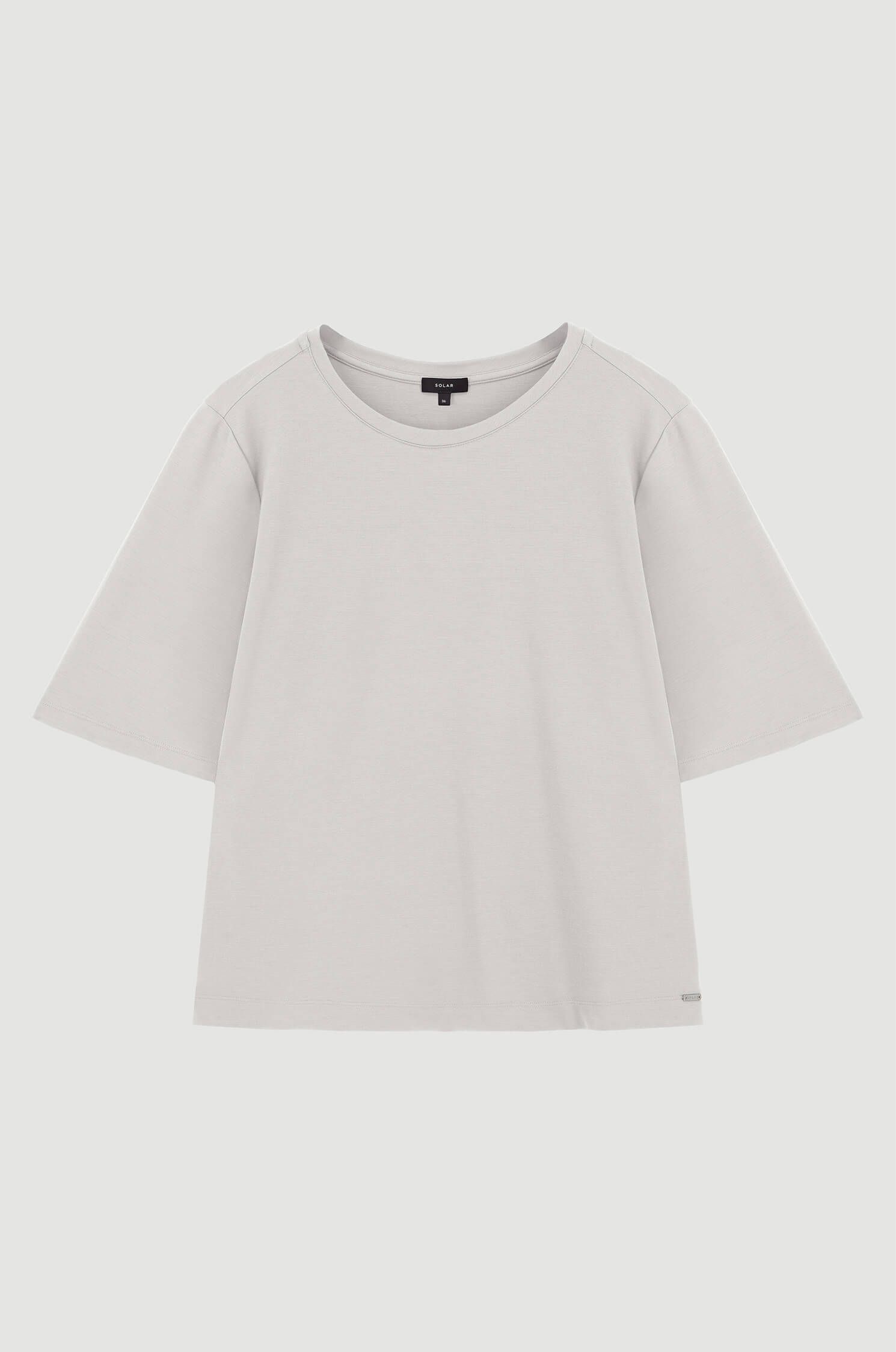 Beżowa bluzka z krótkim rękawem Solar Obraz 3