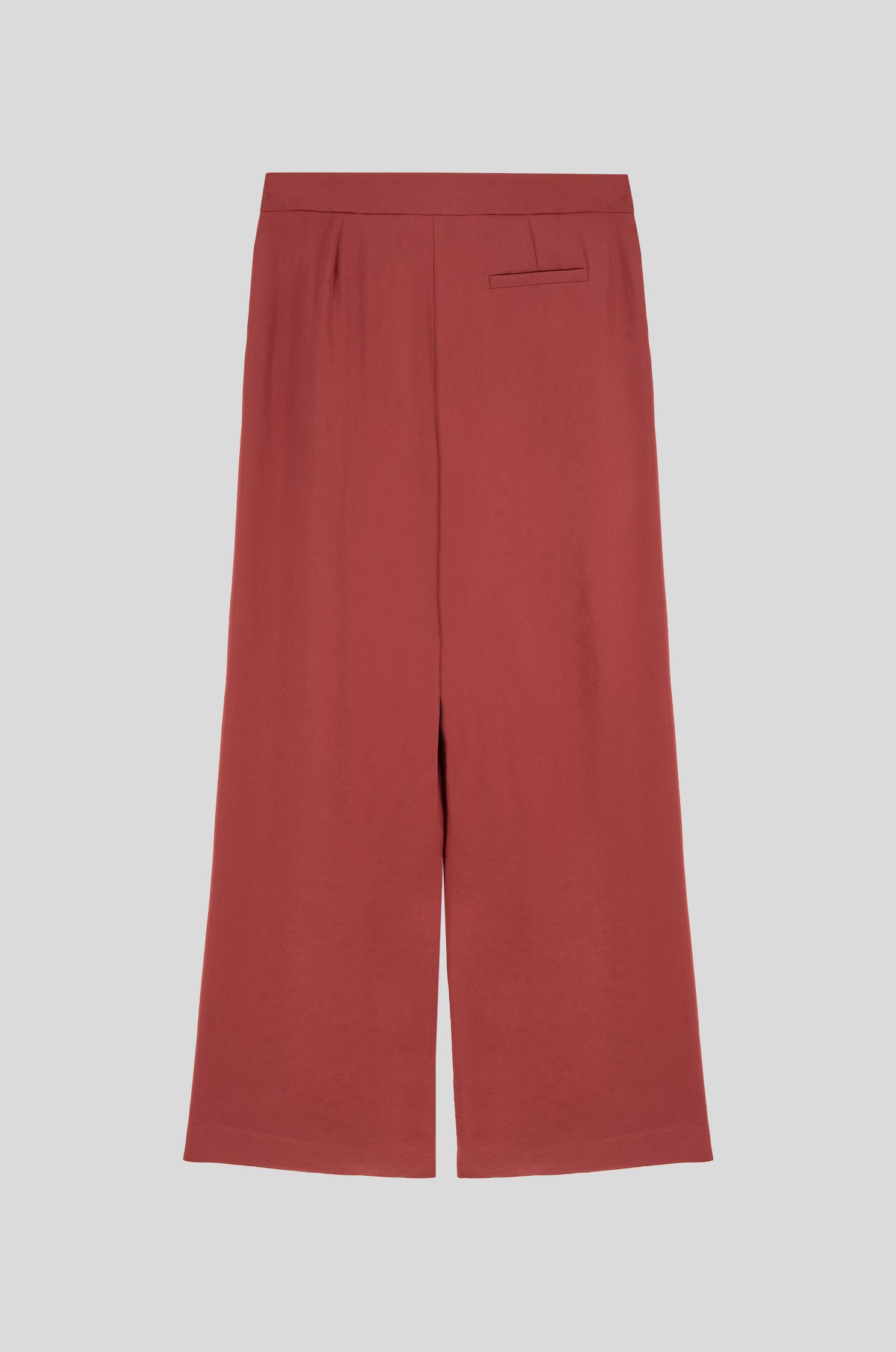 Terakotowe spodnie z szeroką nogawką Solar Obraz 3