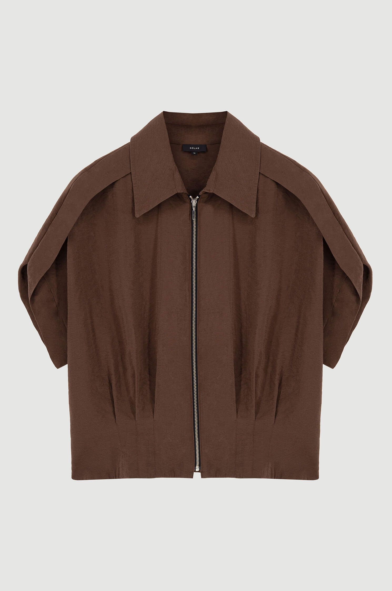 Brązowa bluzka zapinana na zamek Solar Obraz 4