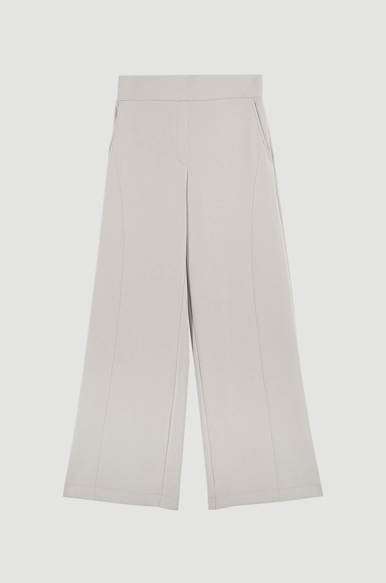 Beżowe spodnie z dżerseju Solar Obraz 1