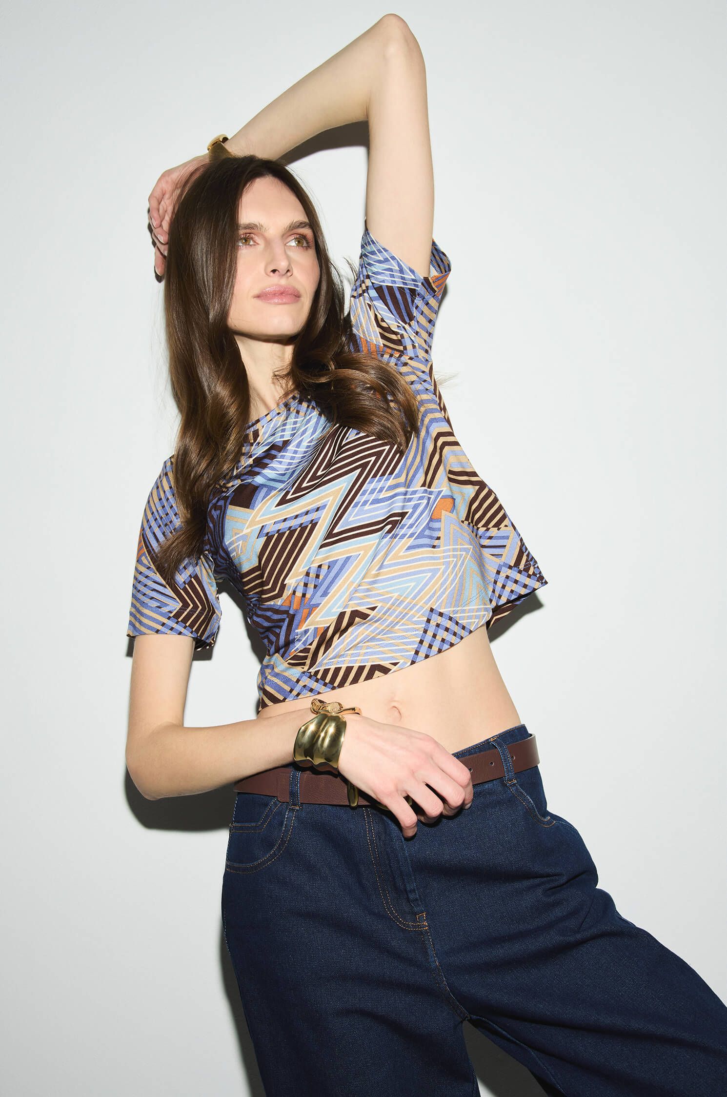 Bluzka z geometrycznym printem Solar Obraz 2