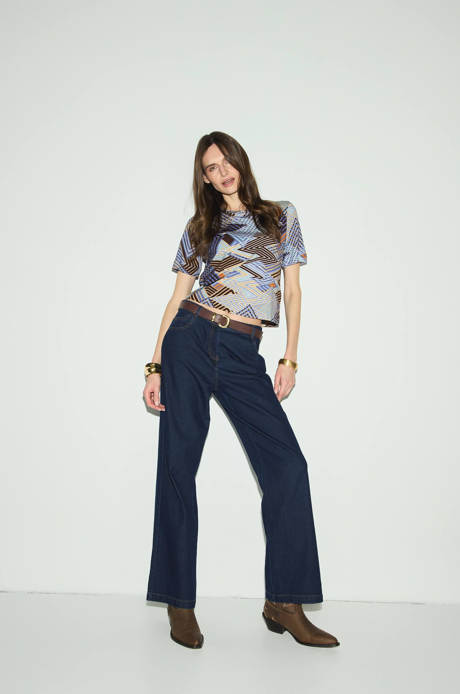 Bluzka z geometrycznym printem Solar Obraz 1