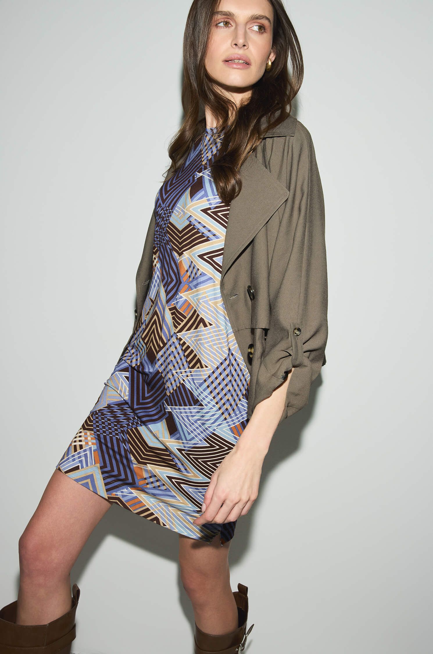 Sukienka z geometrycznym printem Solar Obraz 1