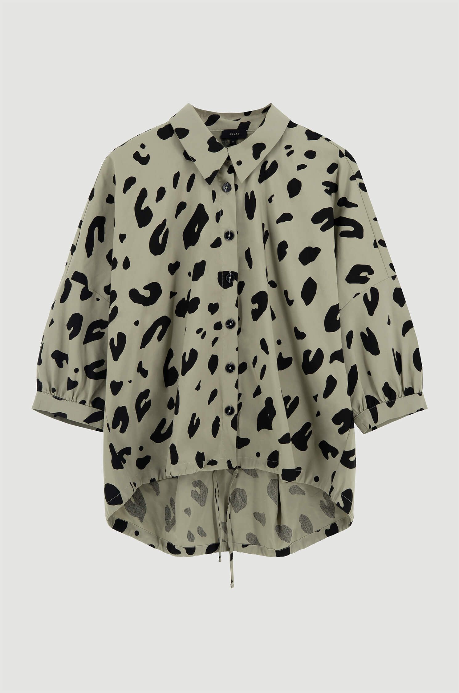 Bluzka khaki ze zwierzęcym printem Solar Obraz 4