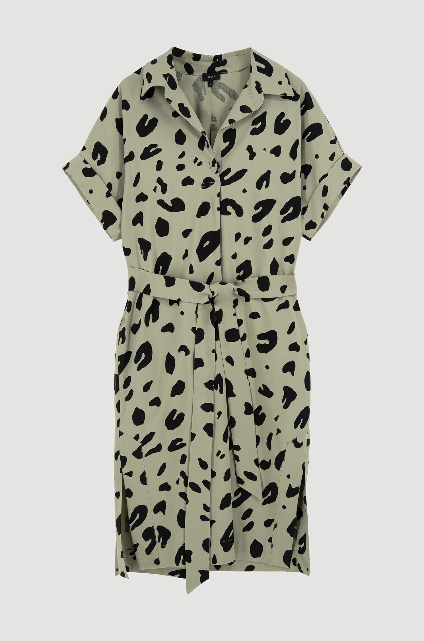 Sukienka khaki ze zwierzęcym printem Solar Obraz 4