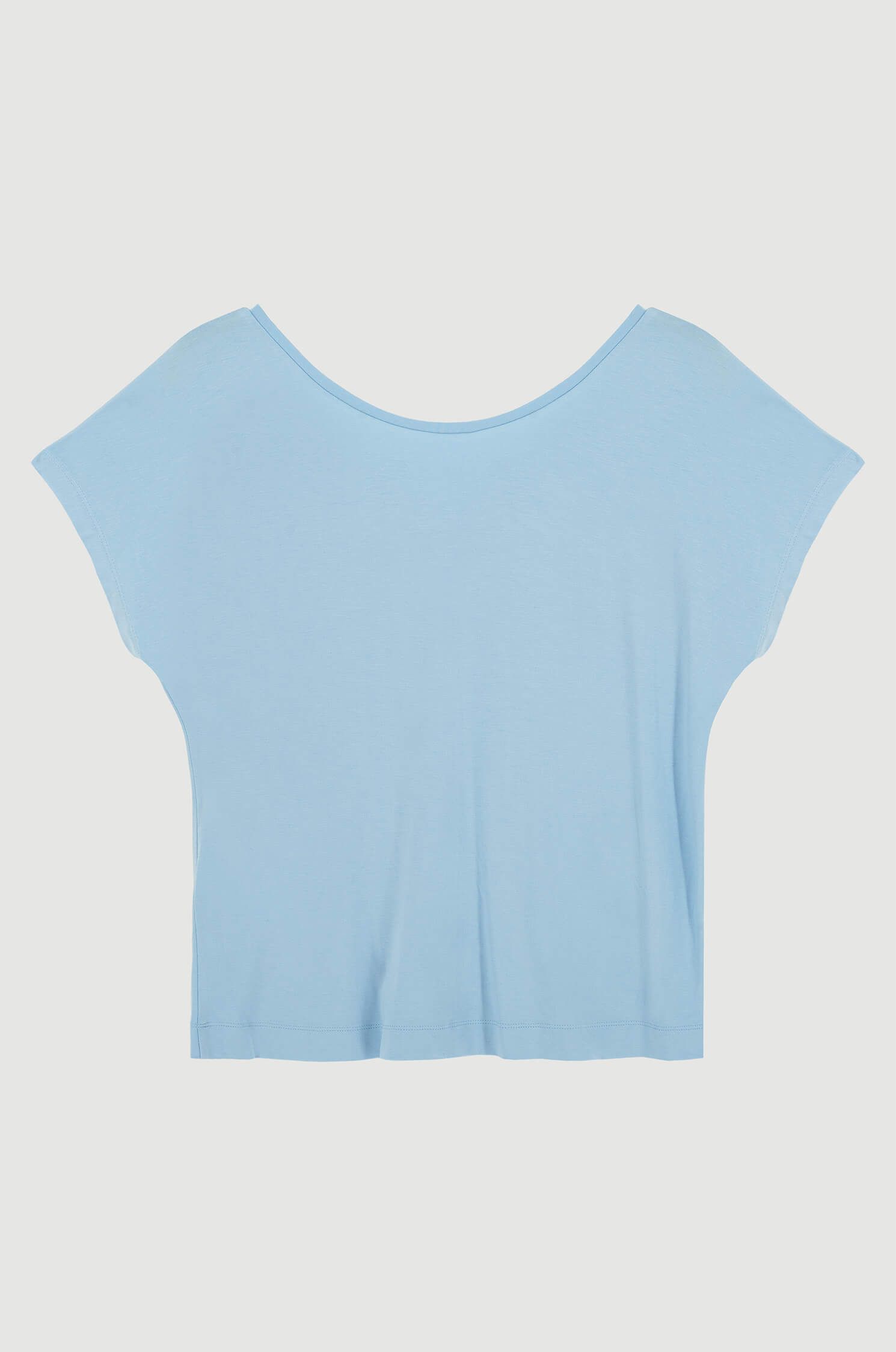 Błękitna bluzka z wiskozy Solar Obraz 5