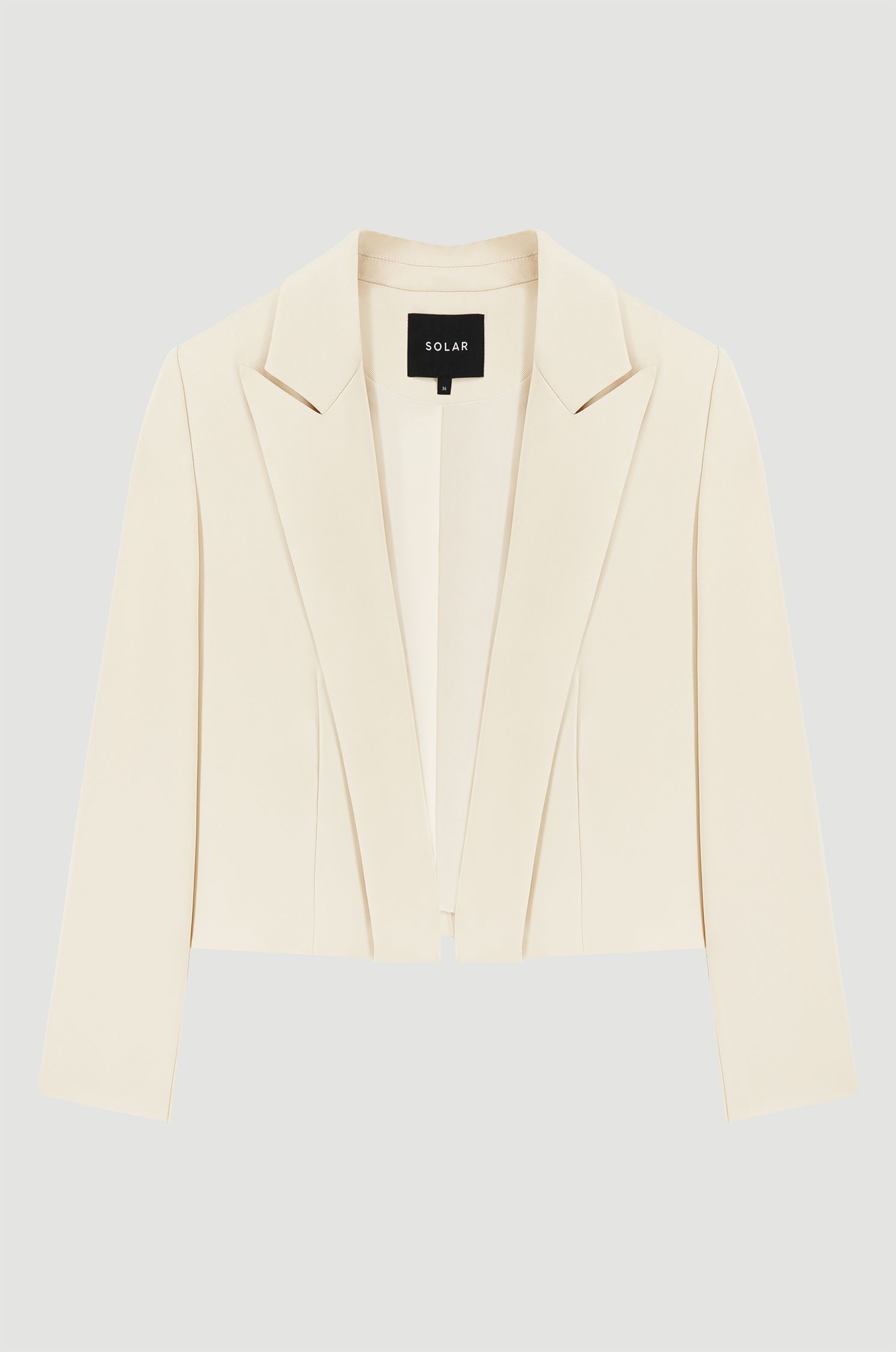 Beżowa marynarka o krótkim fasonie Solar Obraz 4
