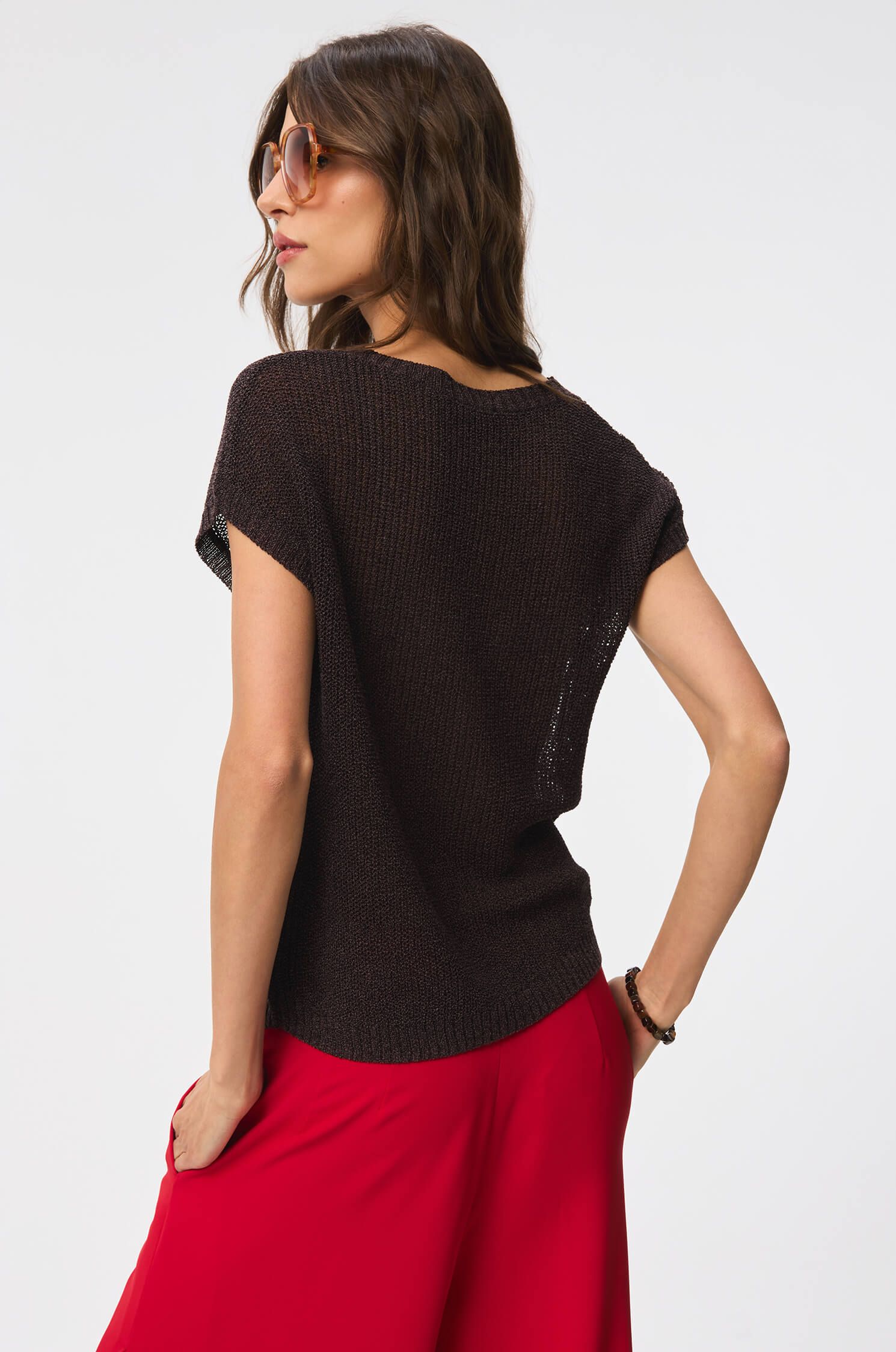 Dzianinowa bluzka bez rękawów Solar Obraz 3