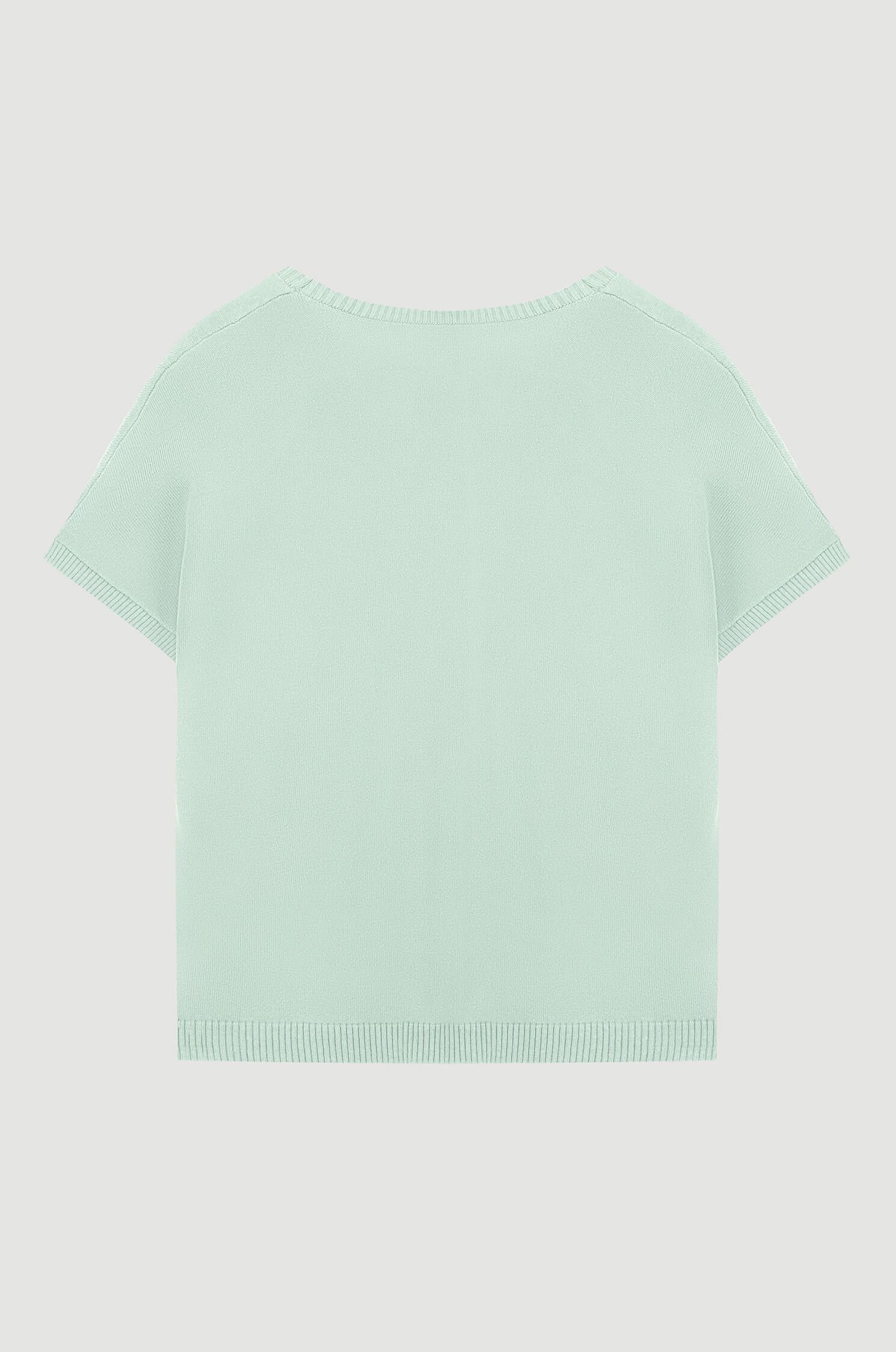 Dzianinowa bluzka z bawełny i wiskozy Solar Obraz 5