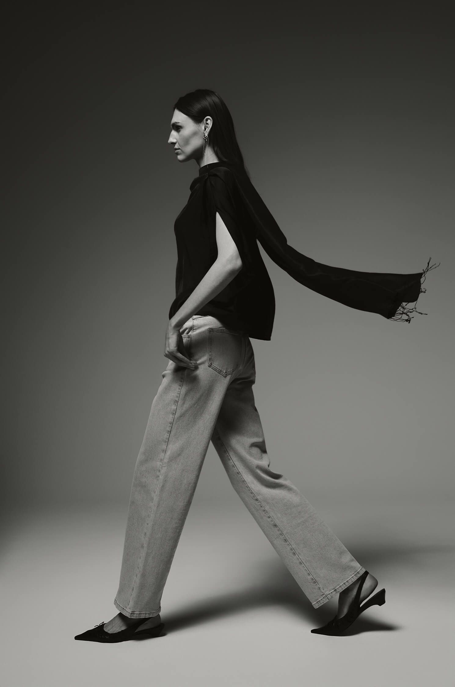 Jedwabny szal z frędzlami Solar Obraz 1