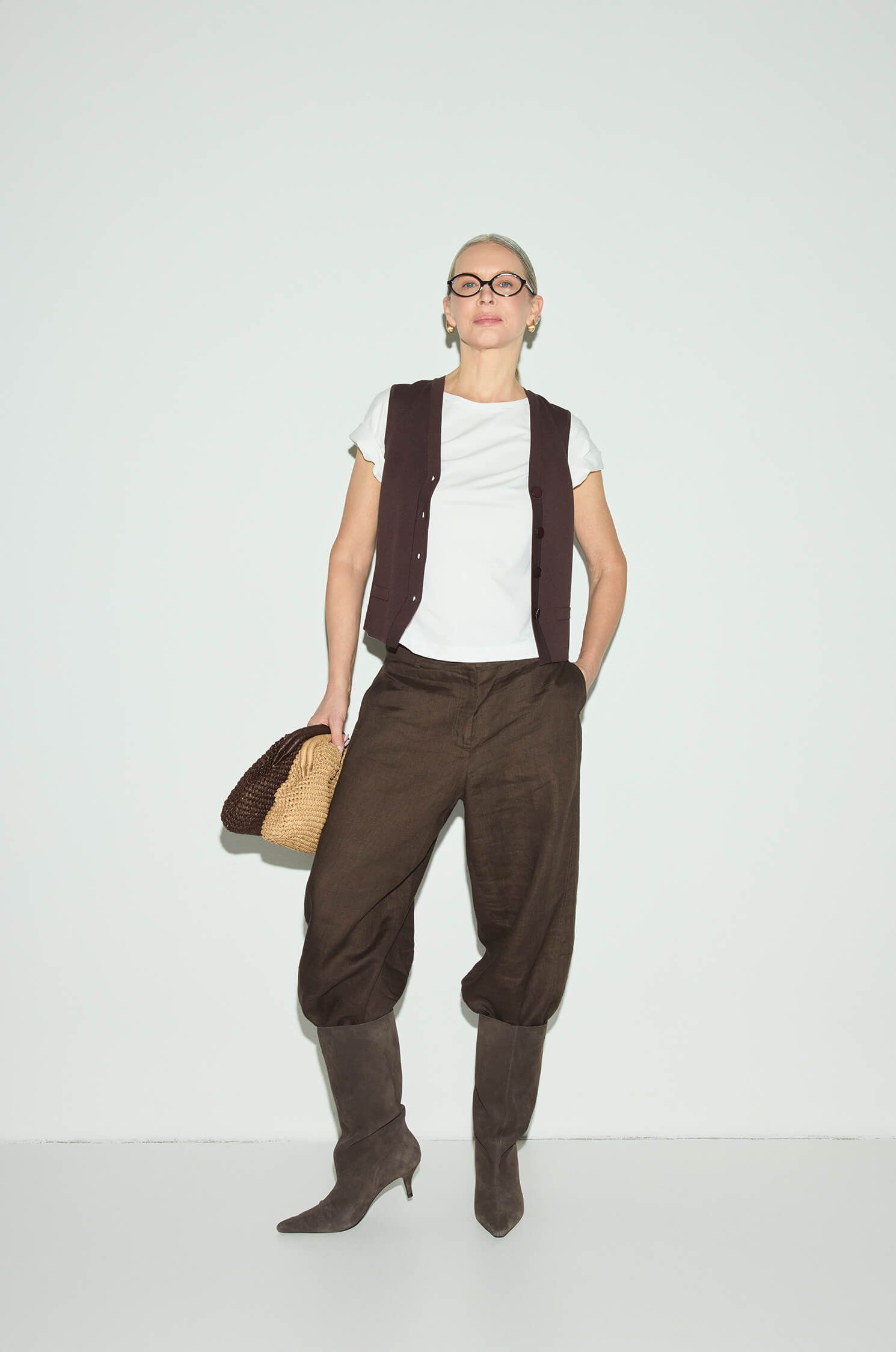 Dzianinowa kamizelka zapinana na guziki Solar Obraz 4