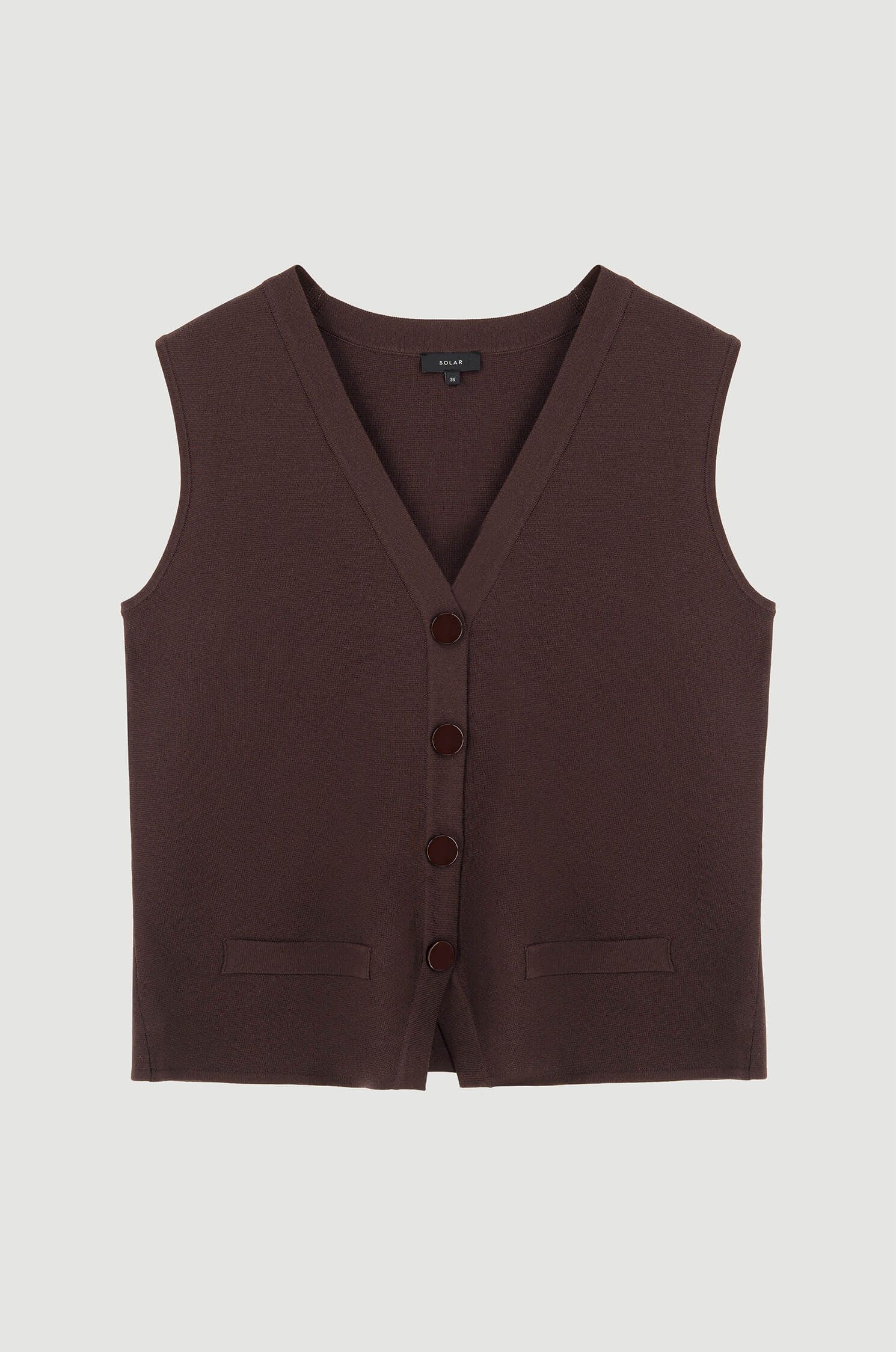 Dzianinowa kamizelka zapinana na guziki Solar Obraz 5