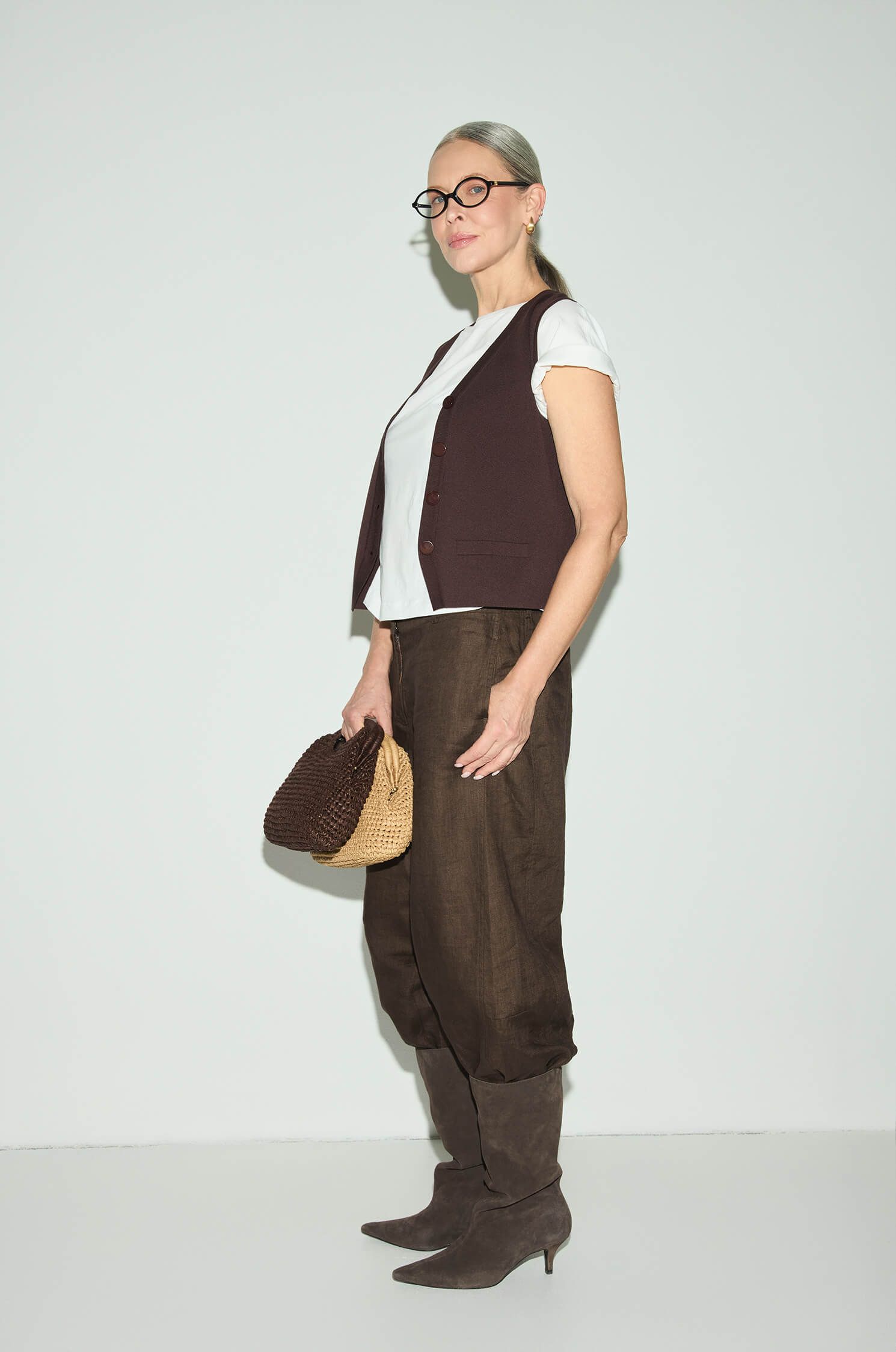 Dzianinowa kamizelka zapinana na guziki Solar Obraz 1