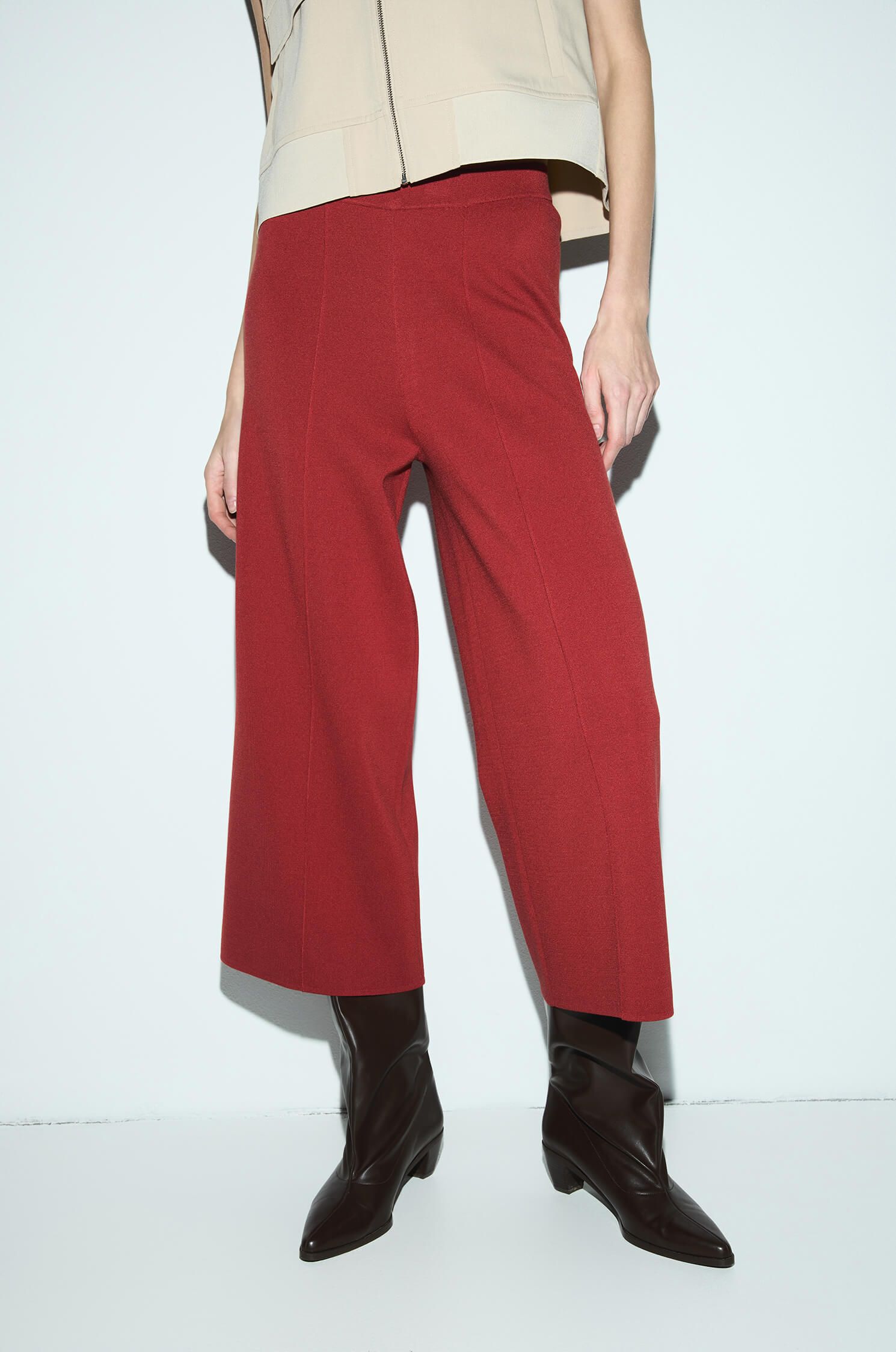 Dzianinowe kuloty z elastyczną talią Solar Obraz 2