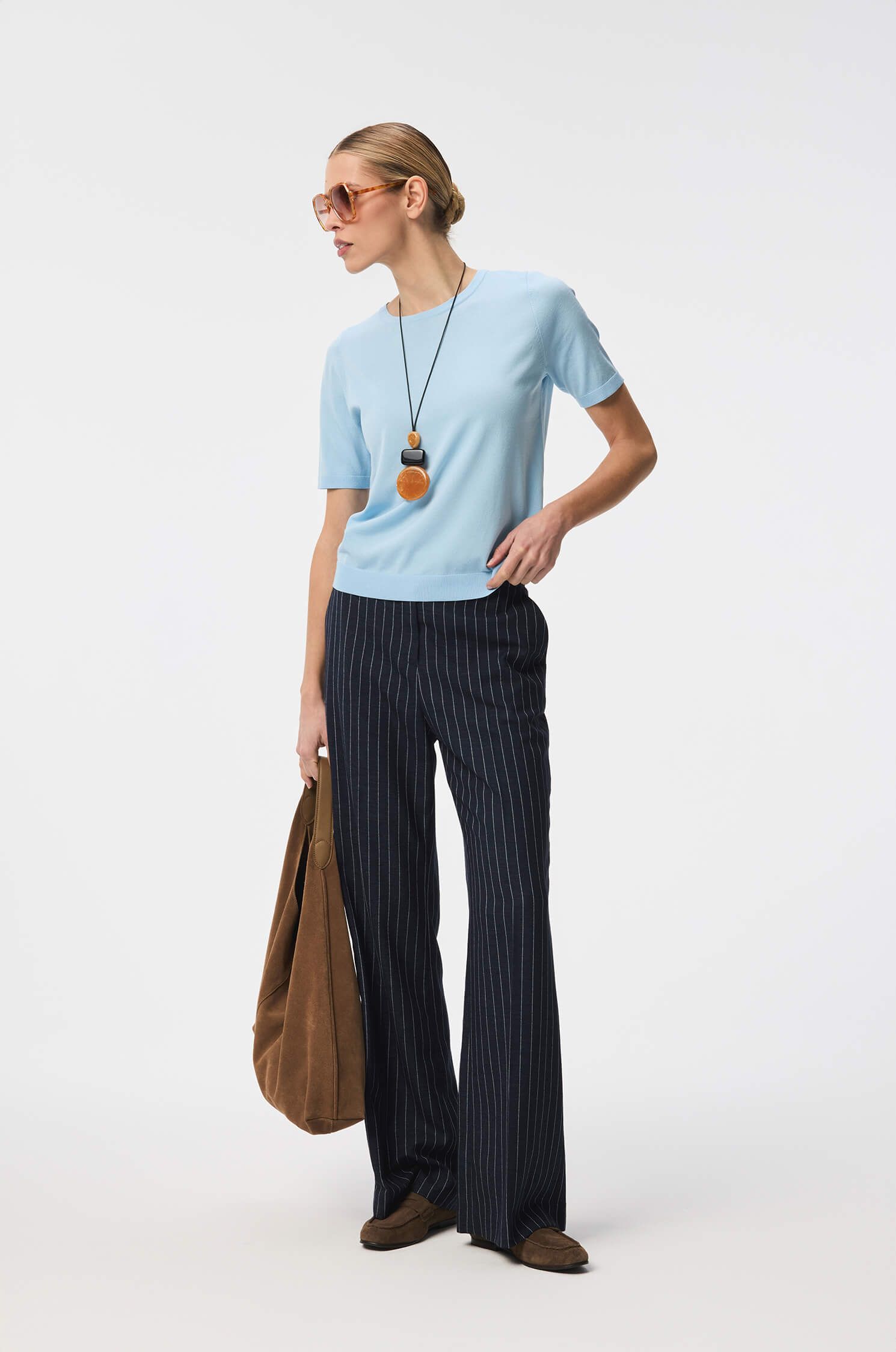 Dzianinowa bluzka z wiskozą Solar Obraz 2