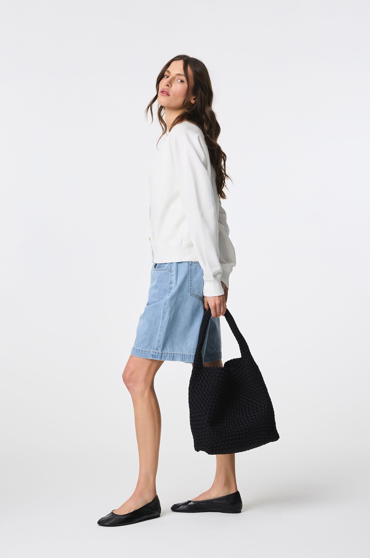 Dzianinowy kardigan w kolorze ecru Solar Obraz 3