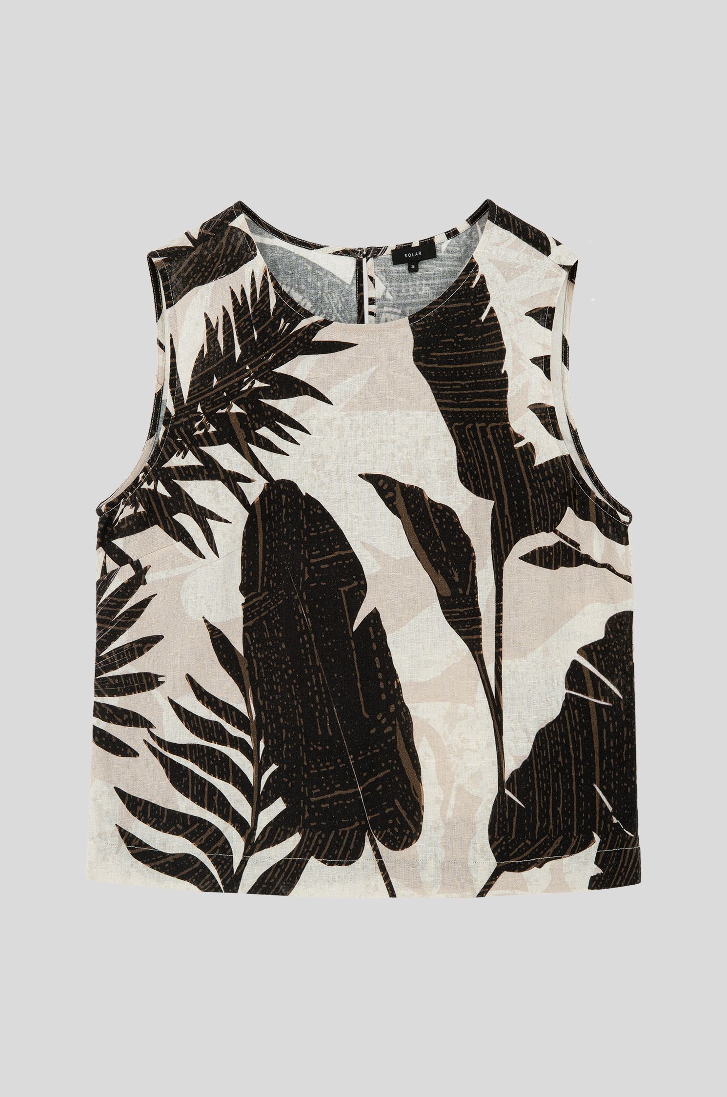 Bluzka z brązowym printem botanicznym Solar Obraz 4