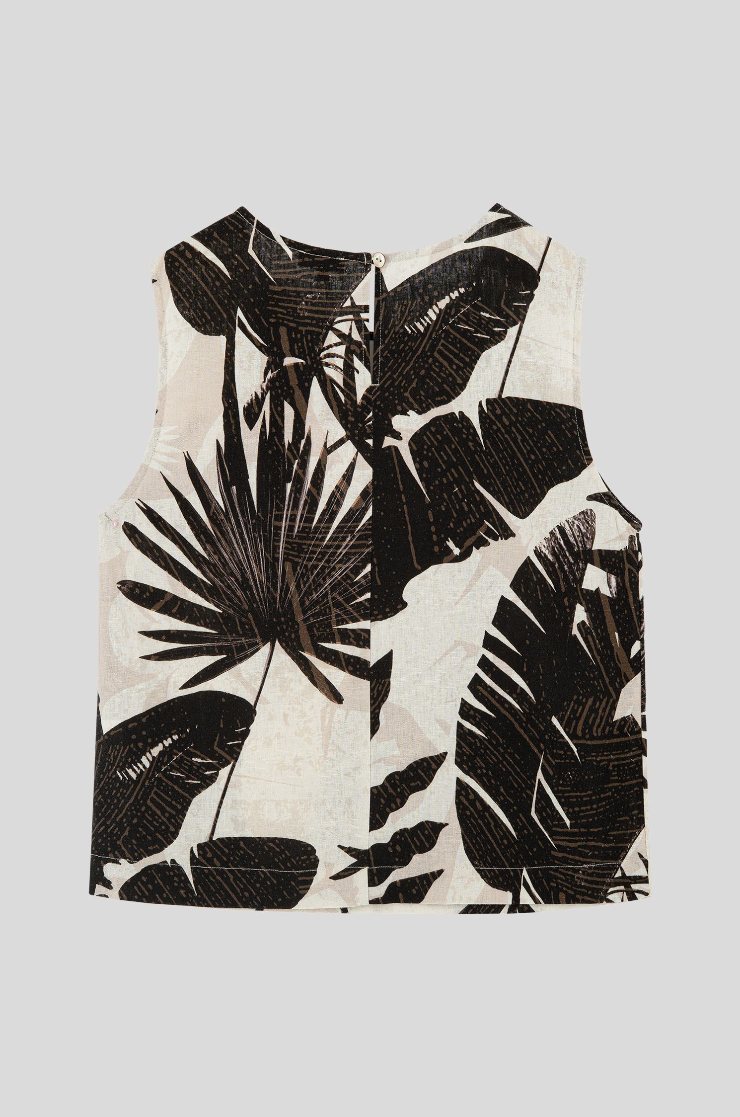 Bluzka z brązowym printem botanicznym Solar Obraz 5