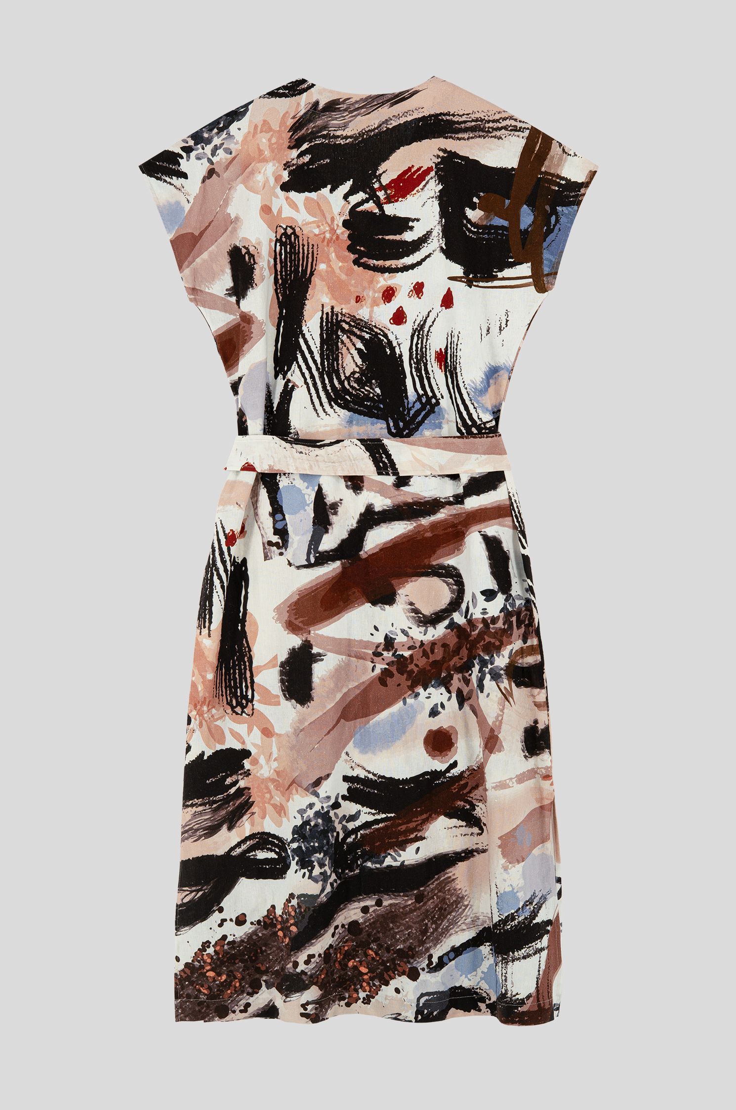 Sukienka z lnu i wiskozy z autorskim printem Solar Obraz 6