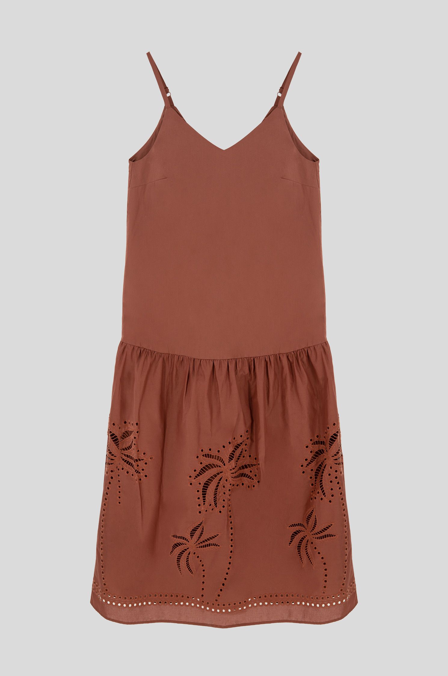 Bawełniana sukienka z ażurowym haftem Solar Obraz 4