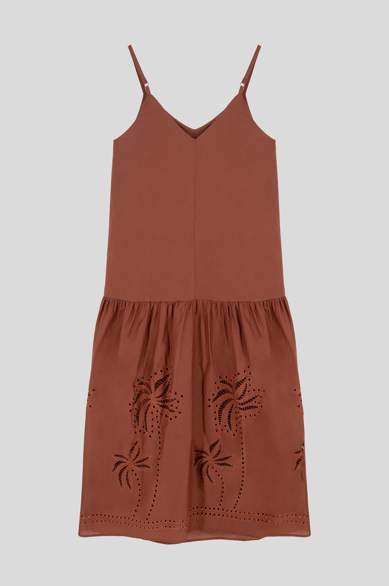 Bawełniana sukienka z ażurowym haftem Solar Obraz 5