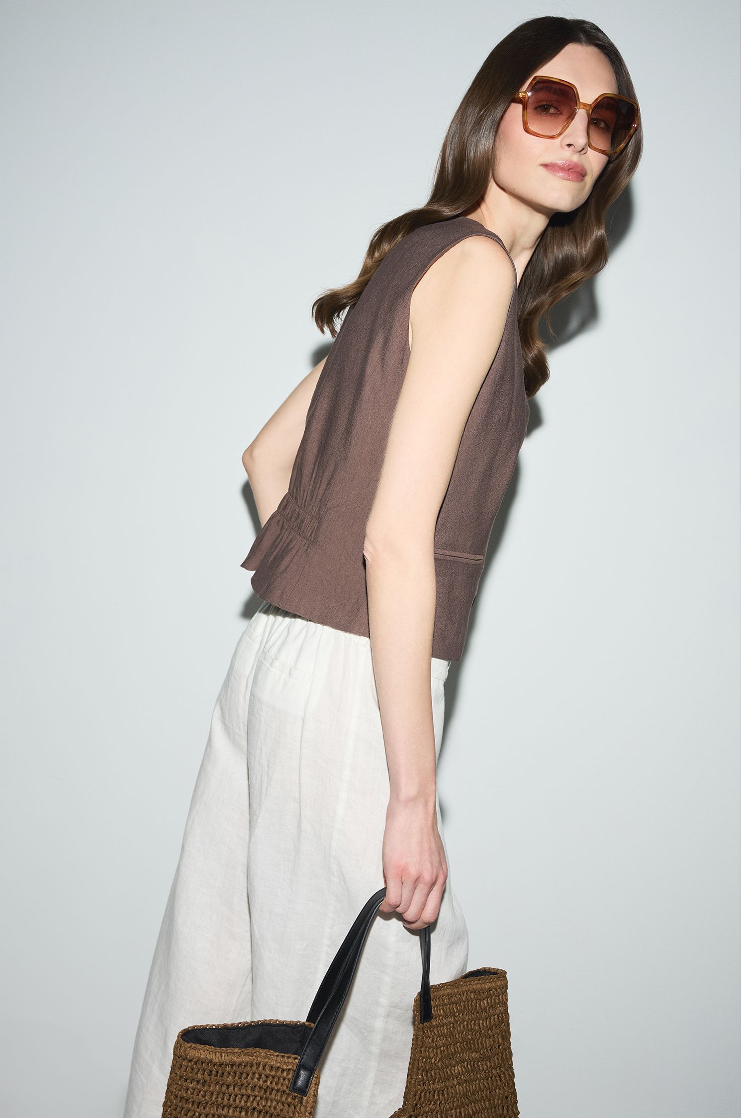 Taliowana kamizelka z wiskozy Solar Obraz 3